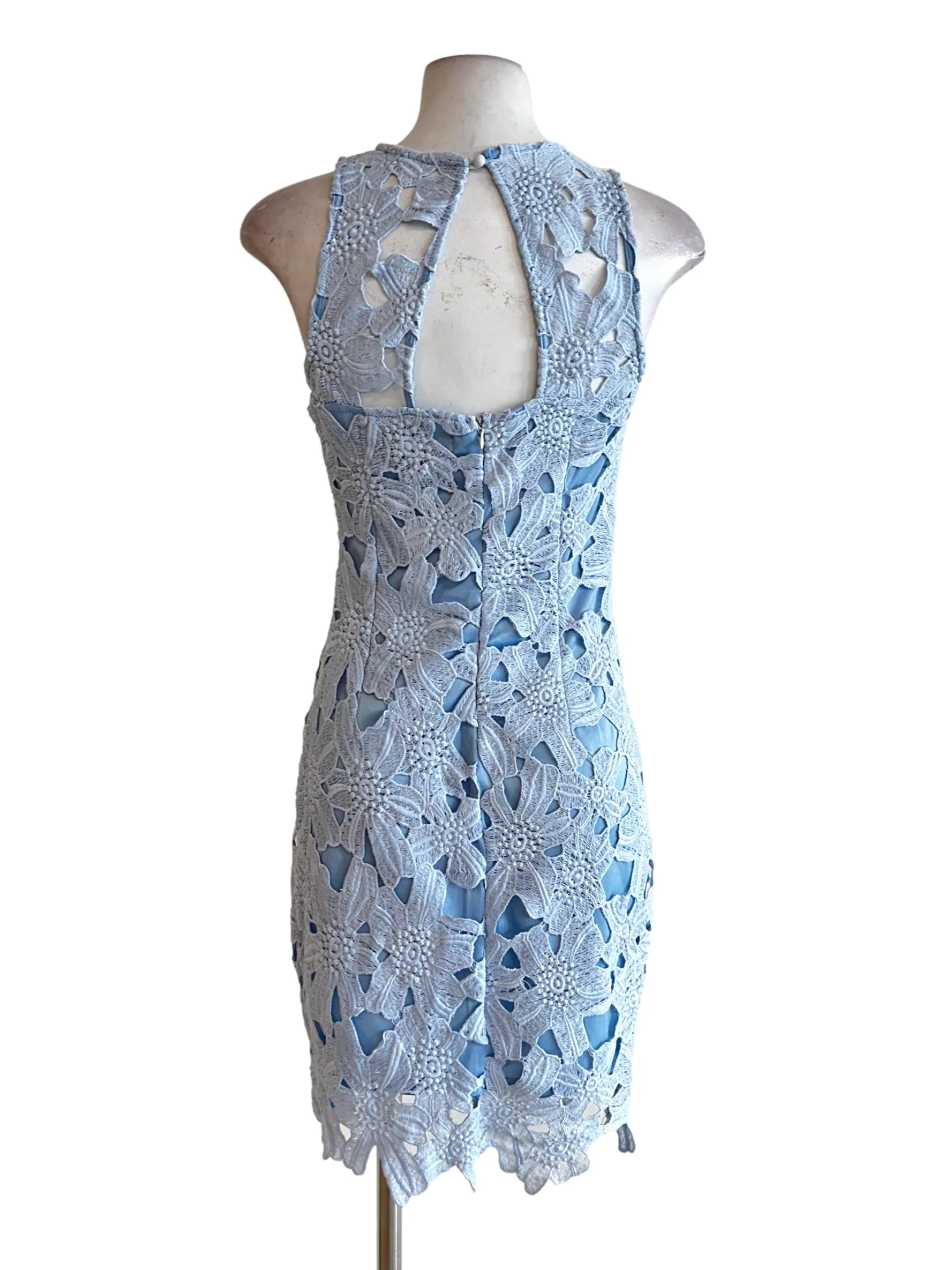 Blue Embroidery Lace Pattern Dress - Image 2