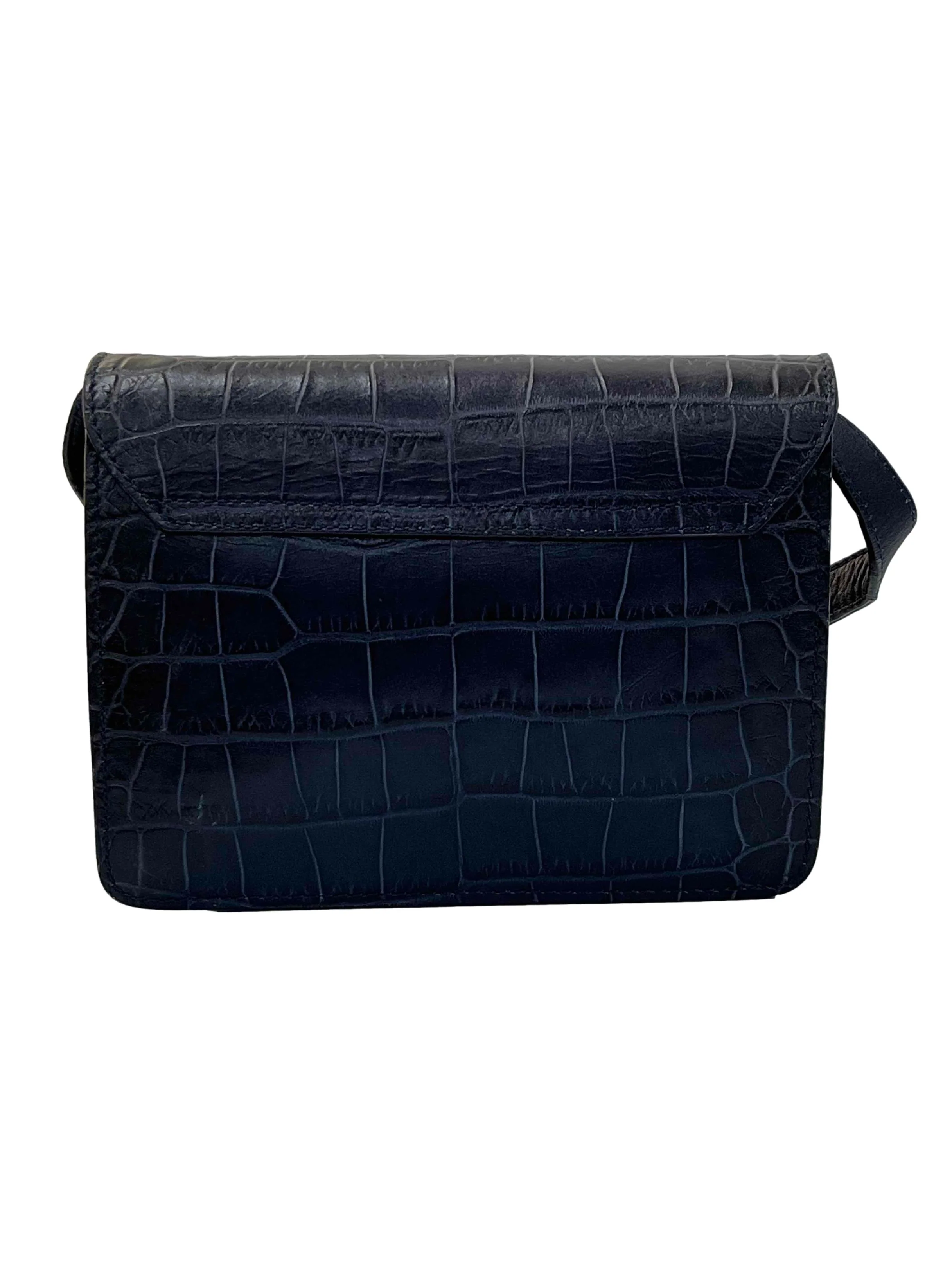 Blue Faux Aligator Skin Boxy Bag - Image 2