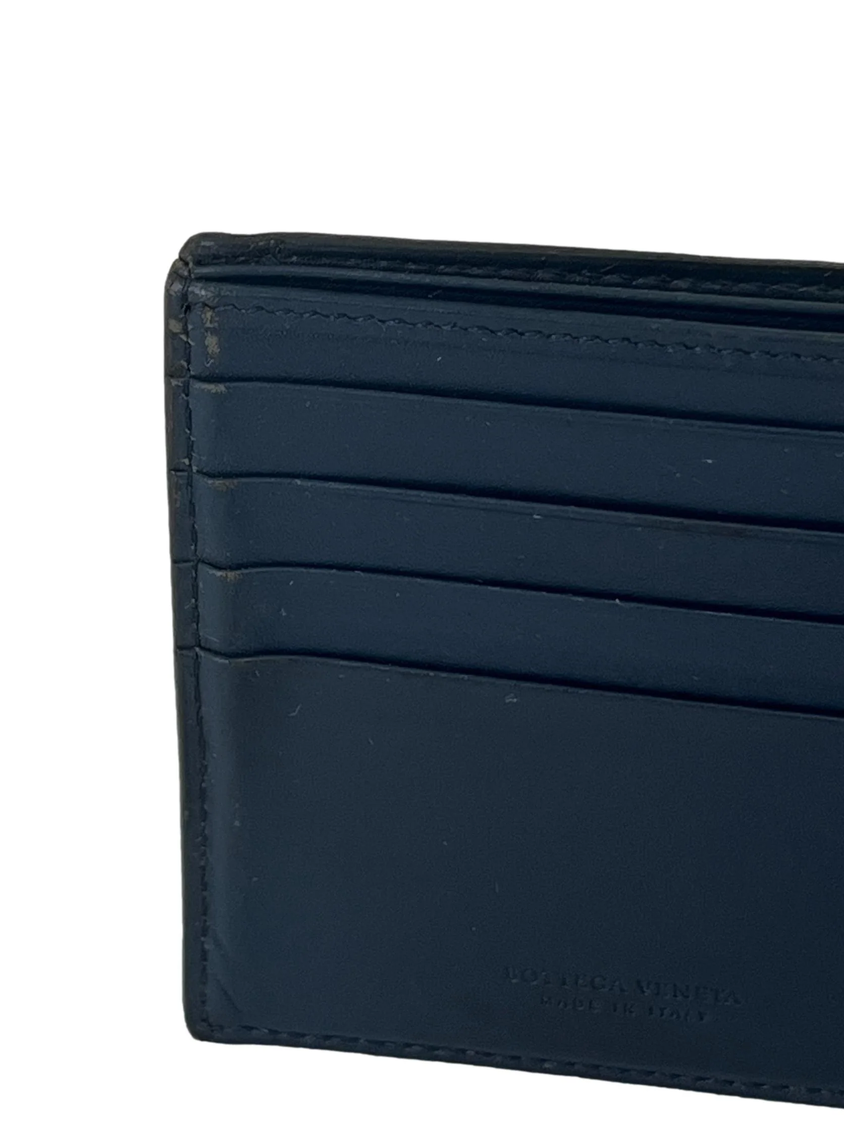 Blue Intrecciato Bi Fold Wallet - Image 4