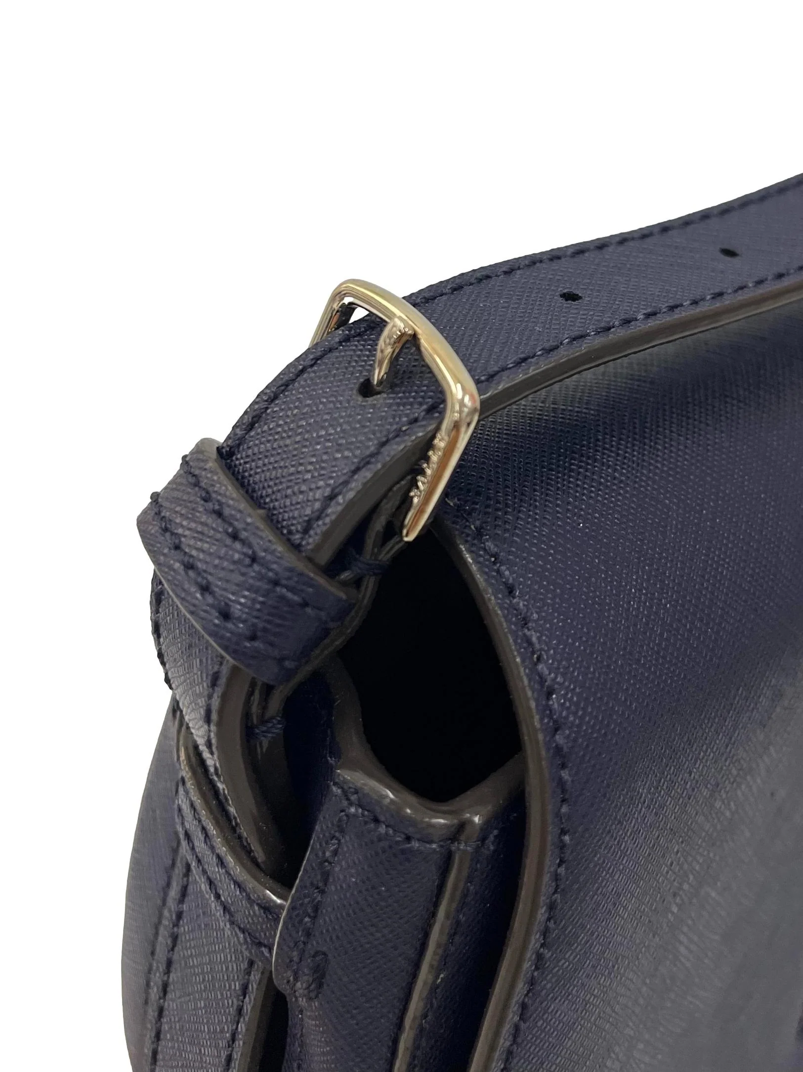 Blue Leather Supra Off White Stripe Crossbody Bag - Image 3