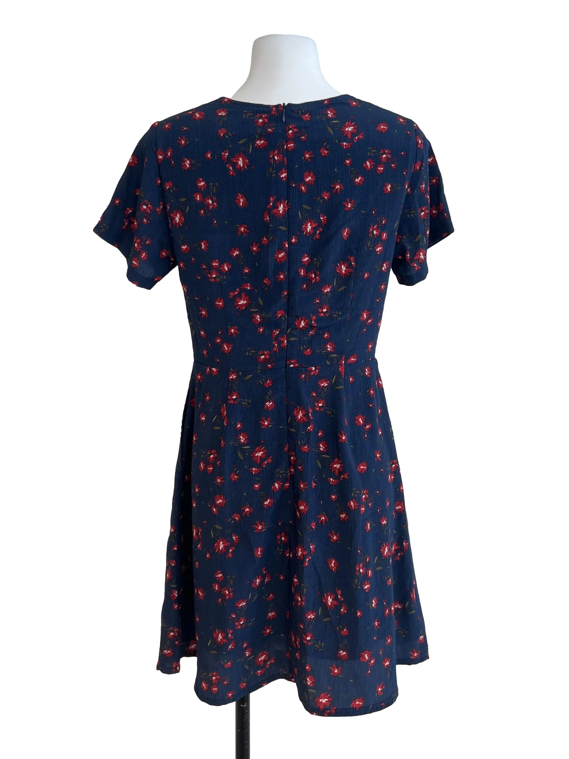 Blue Red Floral Dress - Image 2