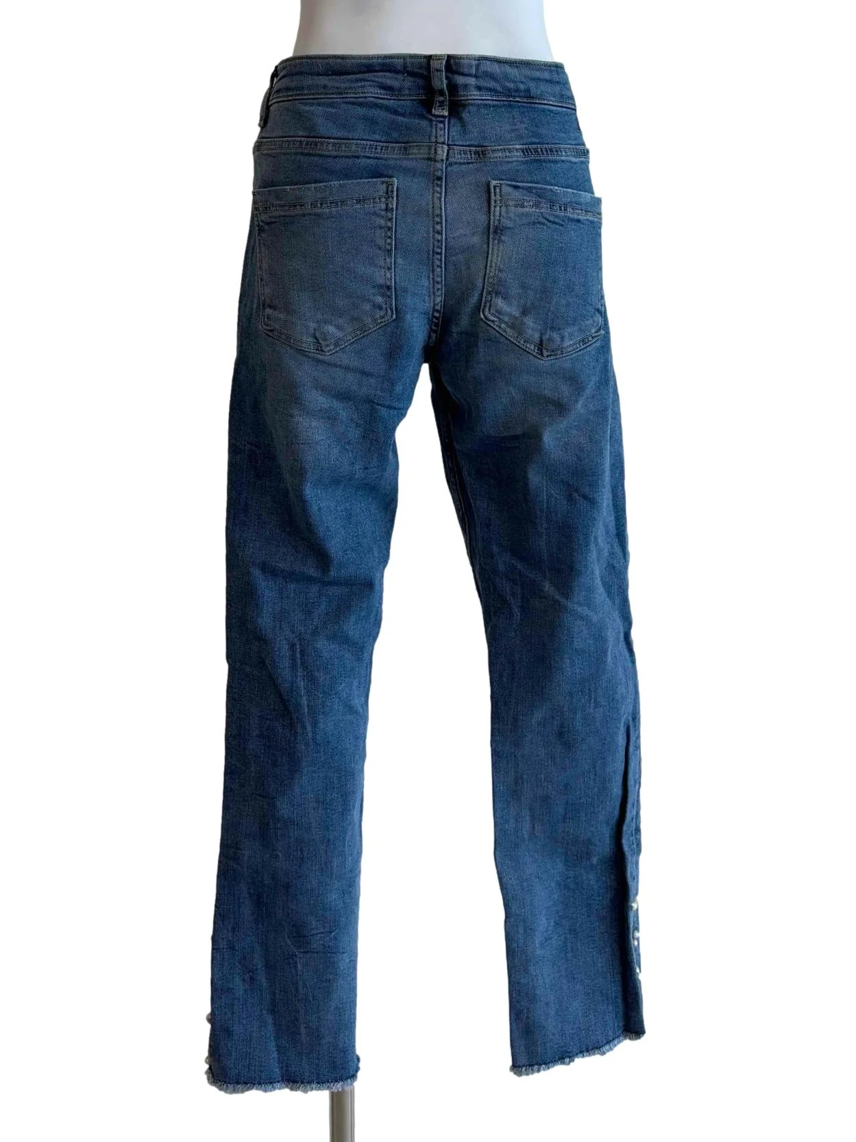 Blue Ripped Low Rise Skinny Jeans - Image 2