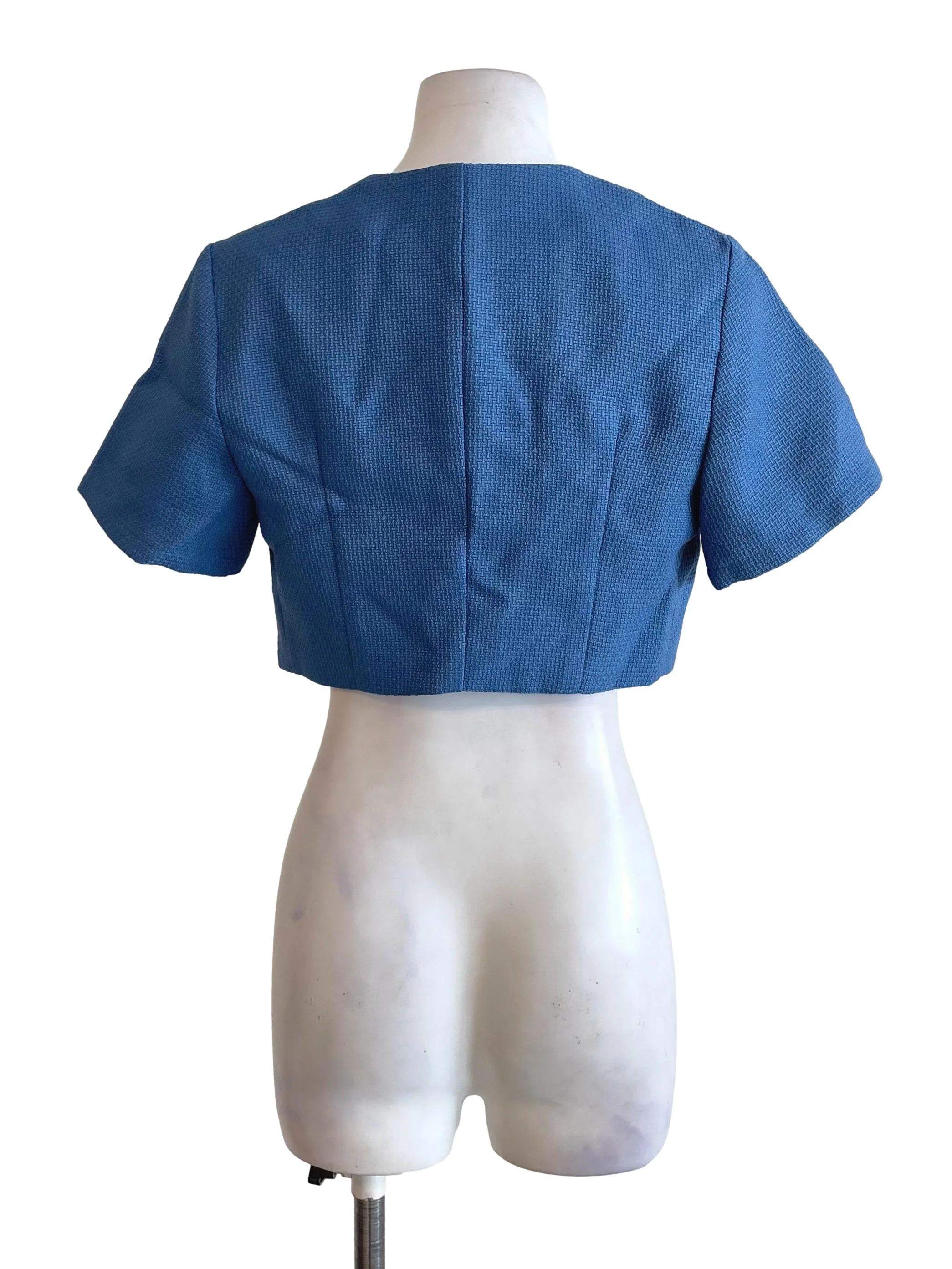 Blue Round Neck Jacket - Image 2