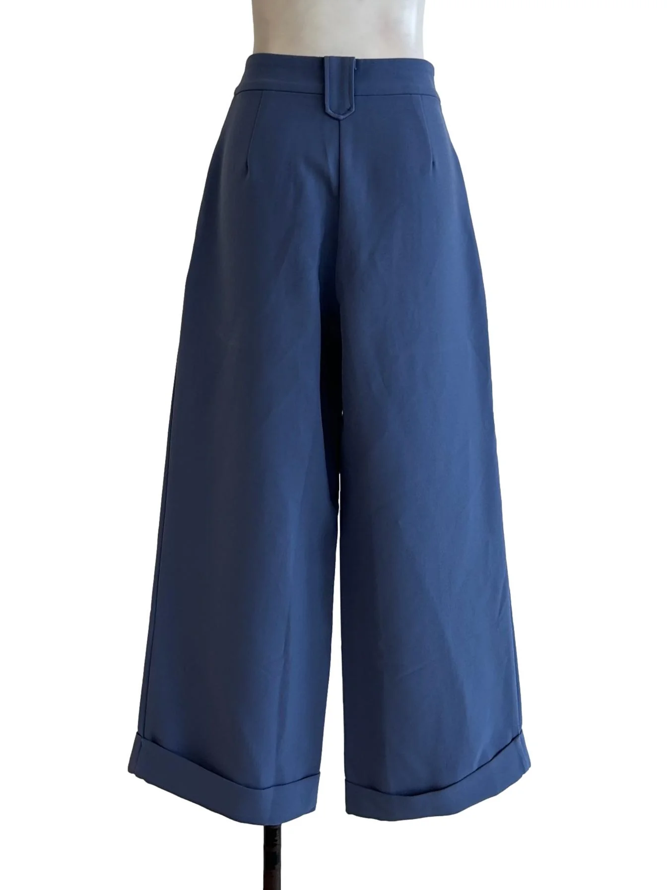 Blue Straight-Cut Turn-Up Pant - Image 2