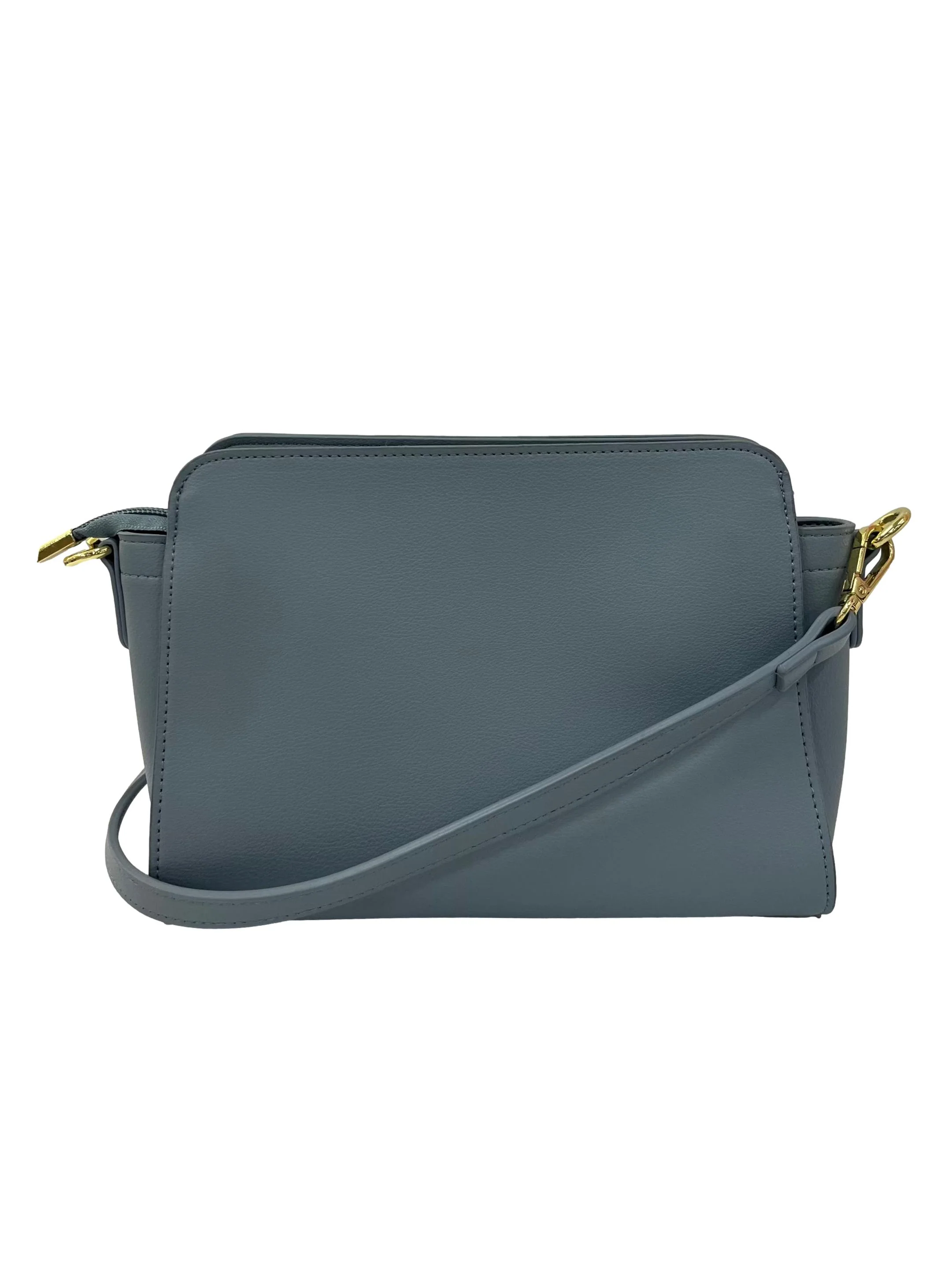 Blue Textured Crossbody Bag With Detachable Strap - Image 2