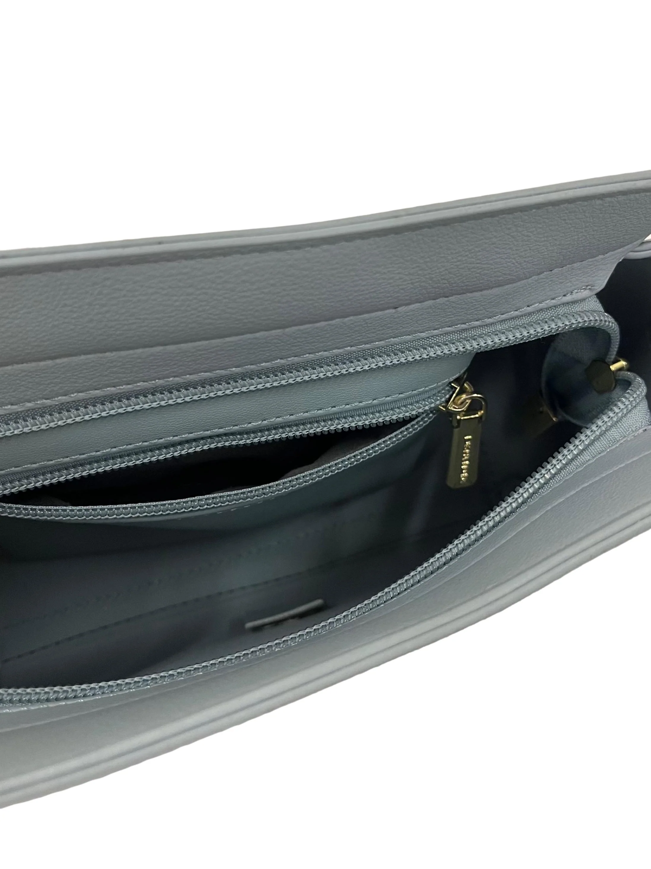 Blue Textured Crossbody Bag With Detachable Strap - Image 3