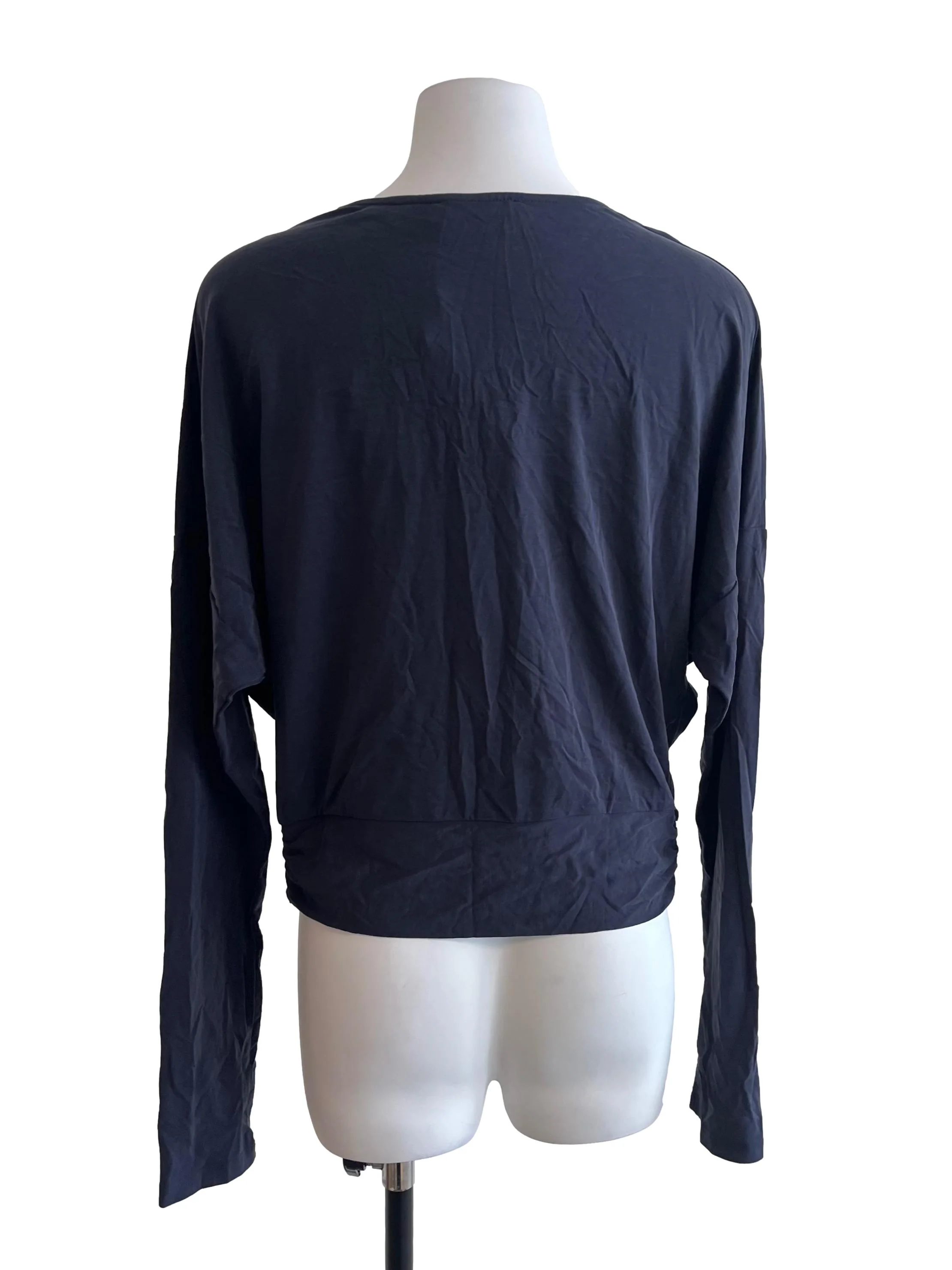 Blue V Neck Long Sleeve Top - Image 2