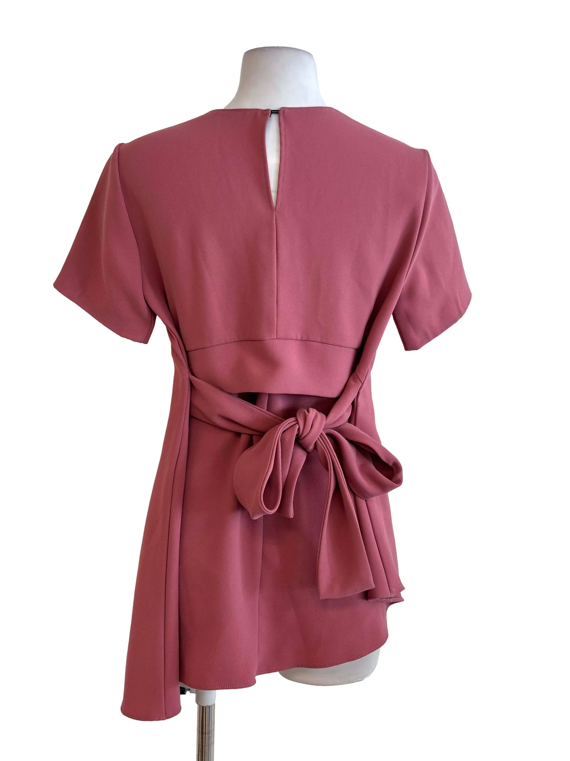 Blush Pink Asymmetrical Mini Dress - Image 2