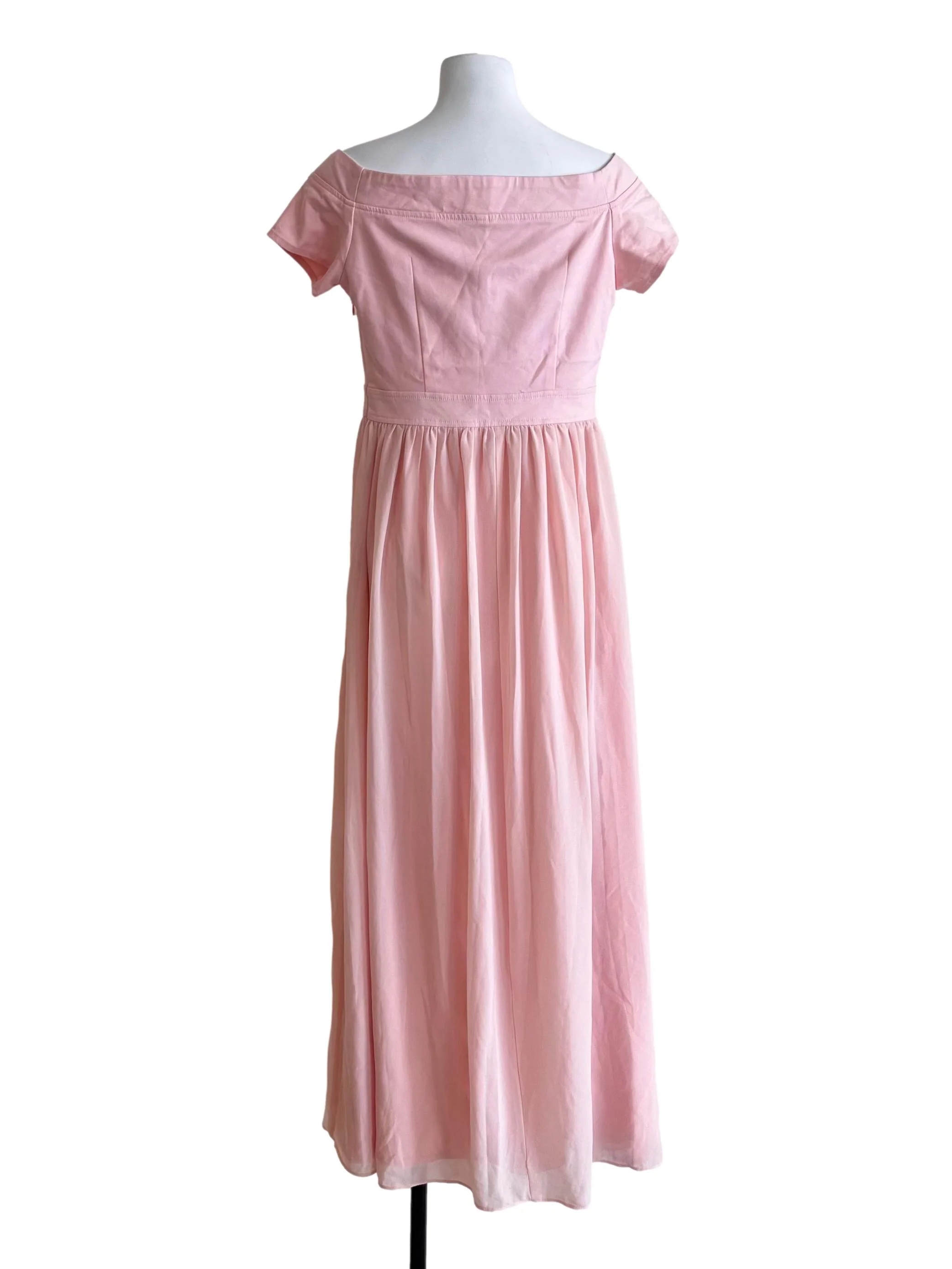Blush Pink Off-Shoulder Maxi Dress - Image 2