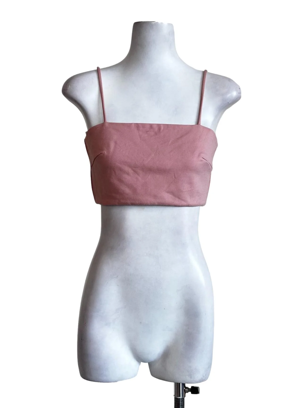 Blush Pink Plain Crop Top