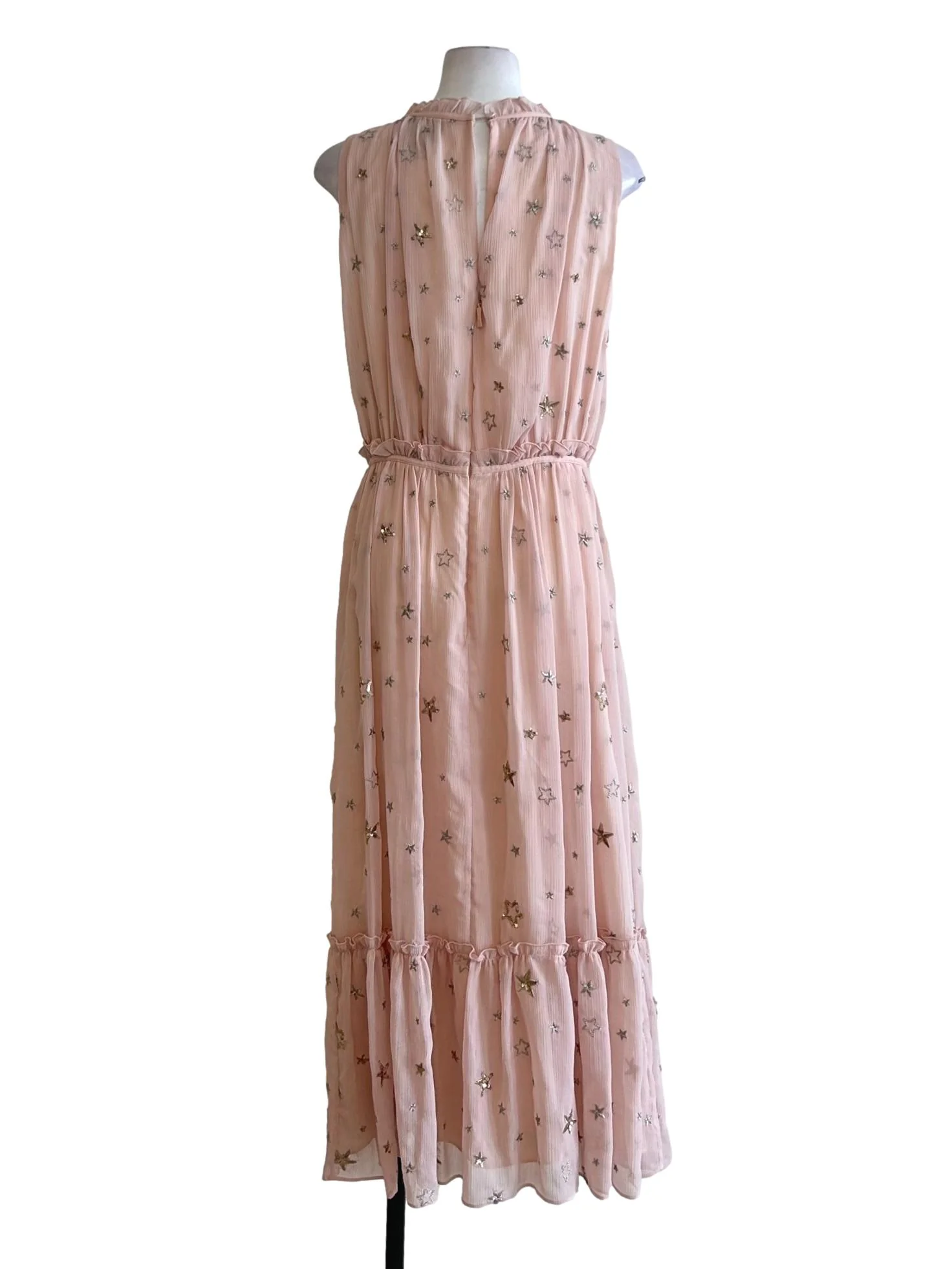Blush Pink Stars Chiffon Dress - Image 2