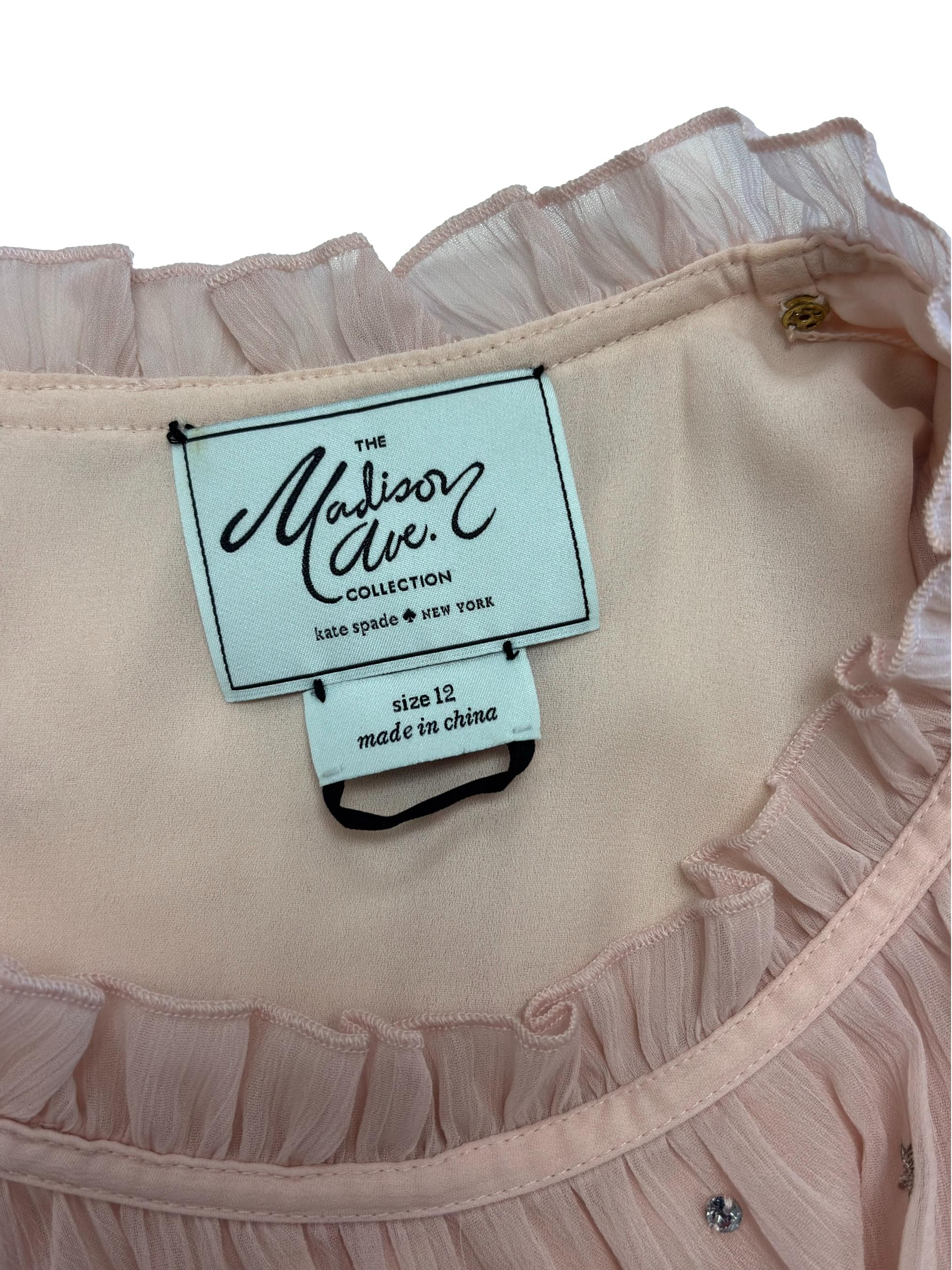 Blush Pink Stars Chiffon Dress - Image 3