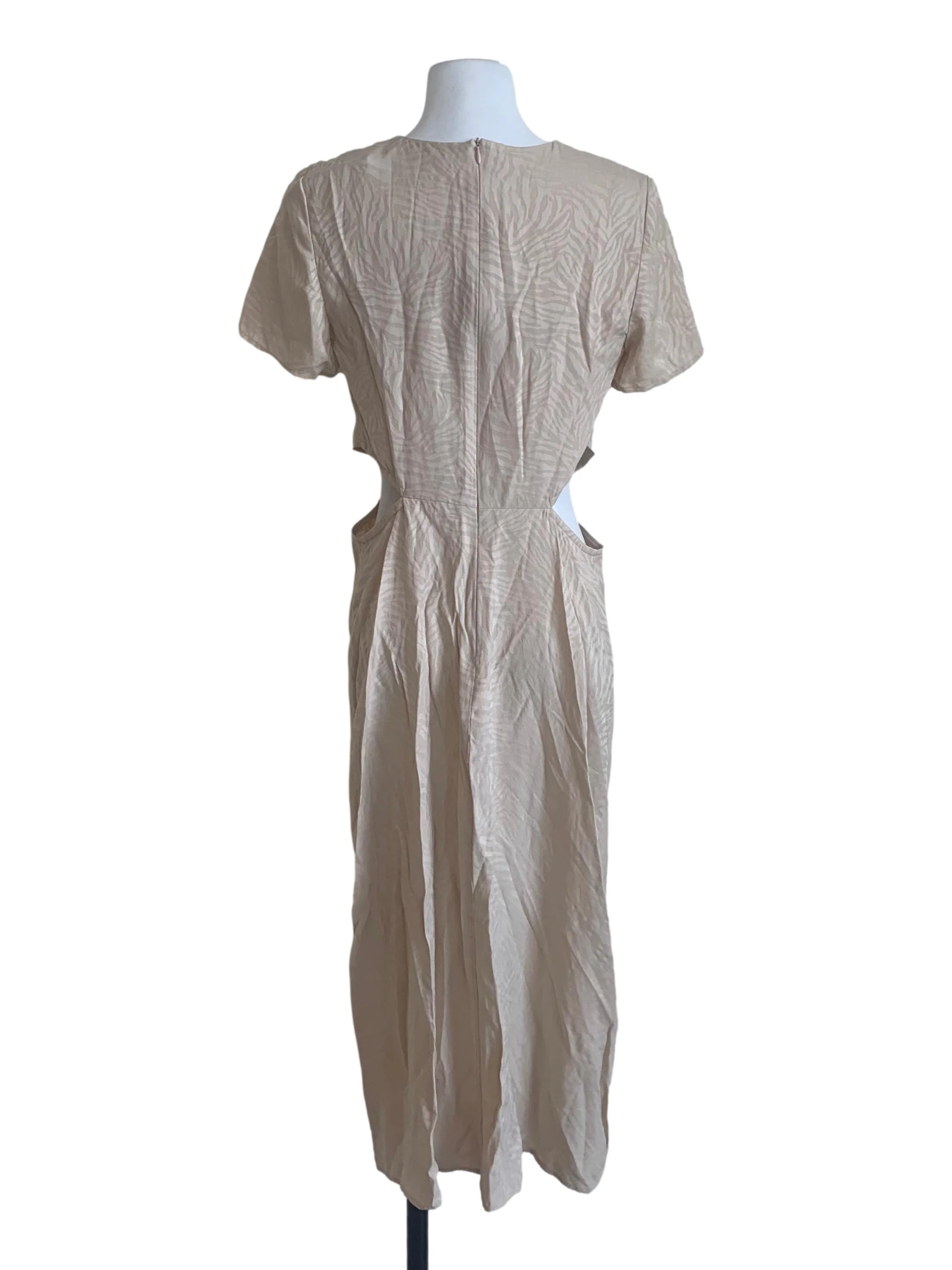 Bone Beige Cut Out Sheath Dress - Image 2