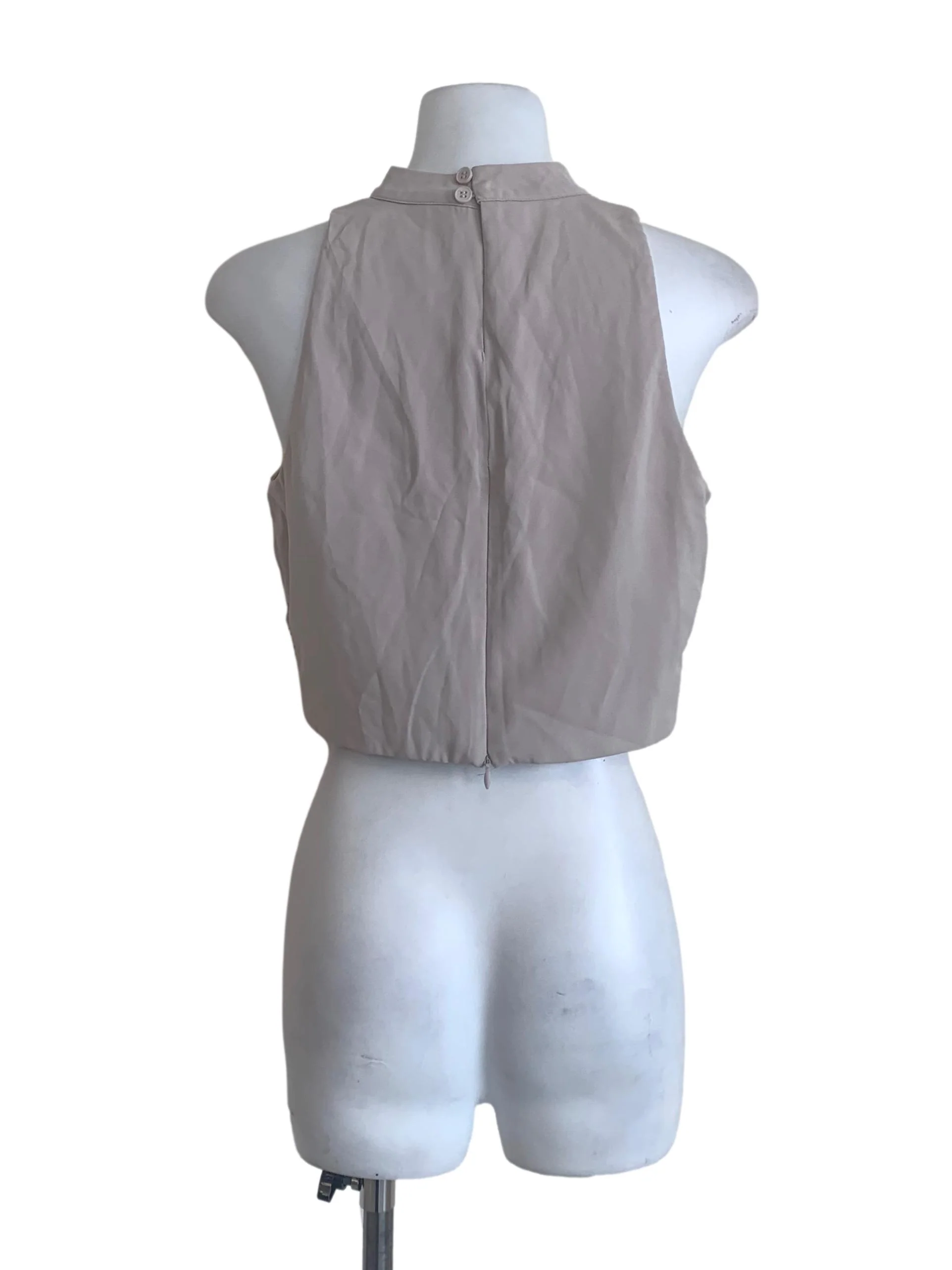 Bone Beige High Neck Top - Image 2