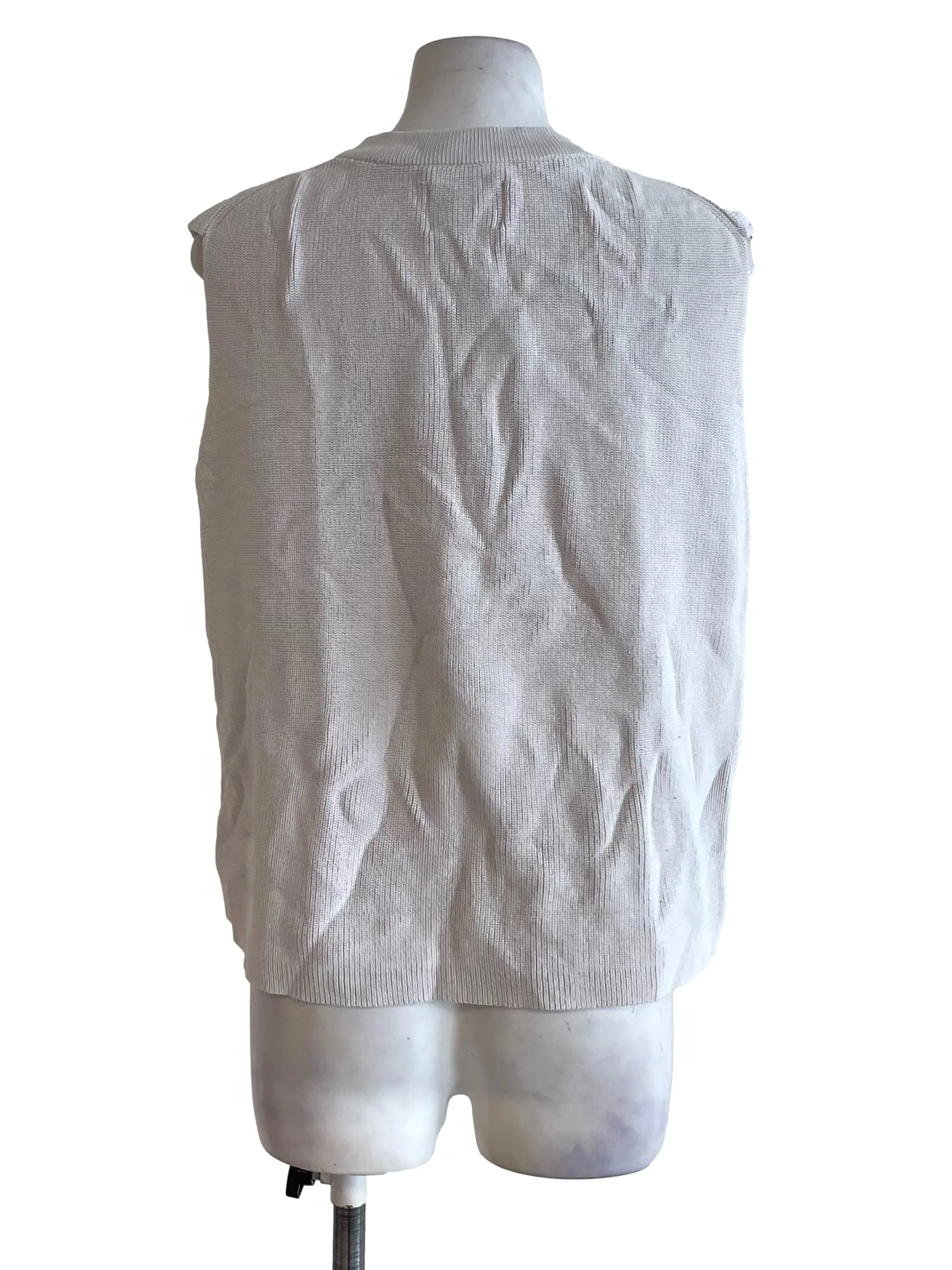 Bone Boxy Knit Vest - Image 2