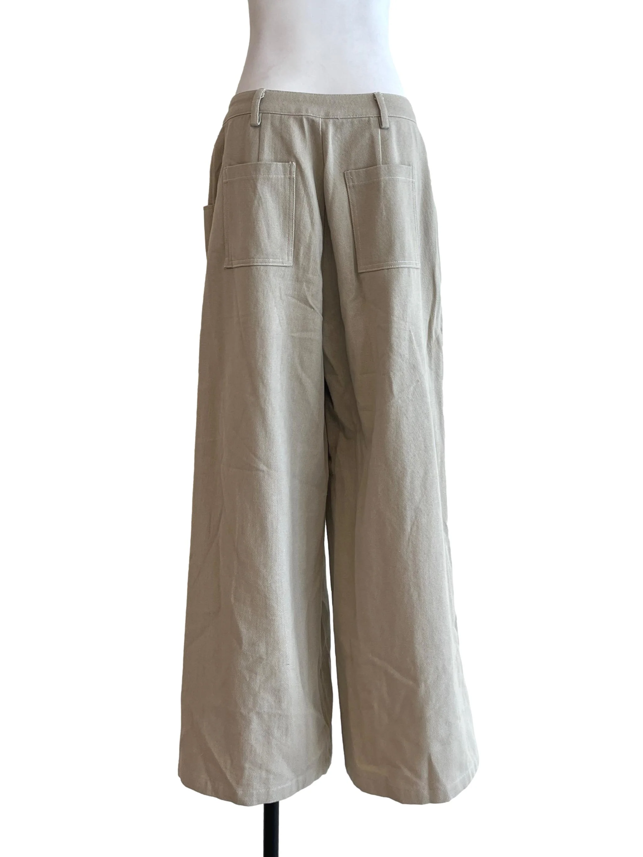 Bone White Wide Leg Pants - Image 2