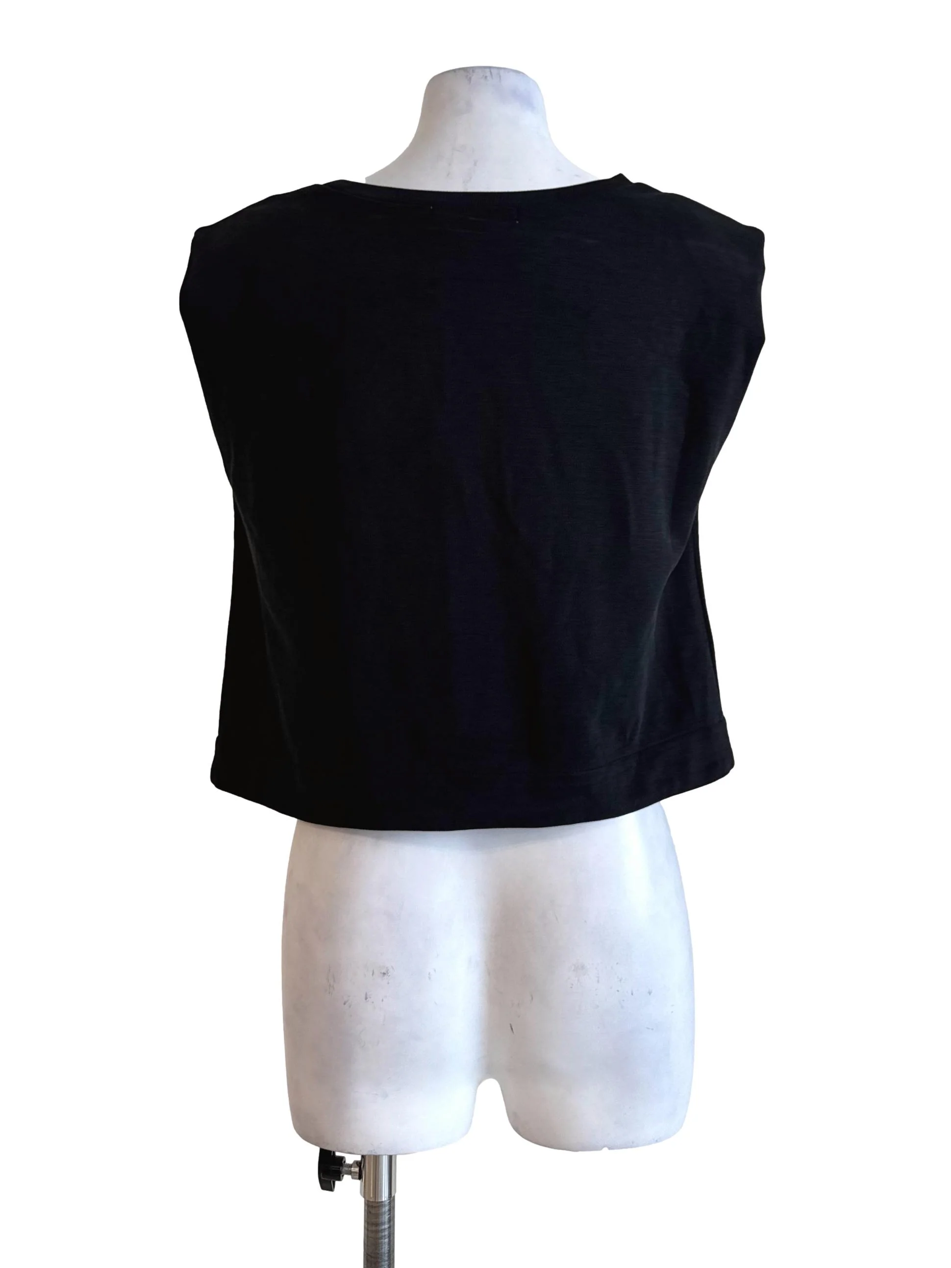 Box Black Shoulder Padded Top - Image 2