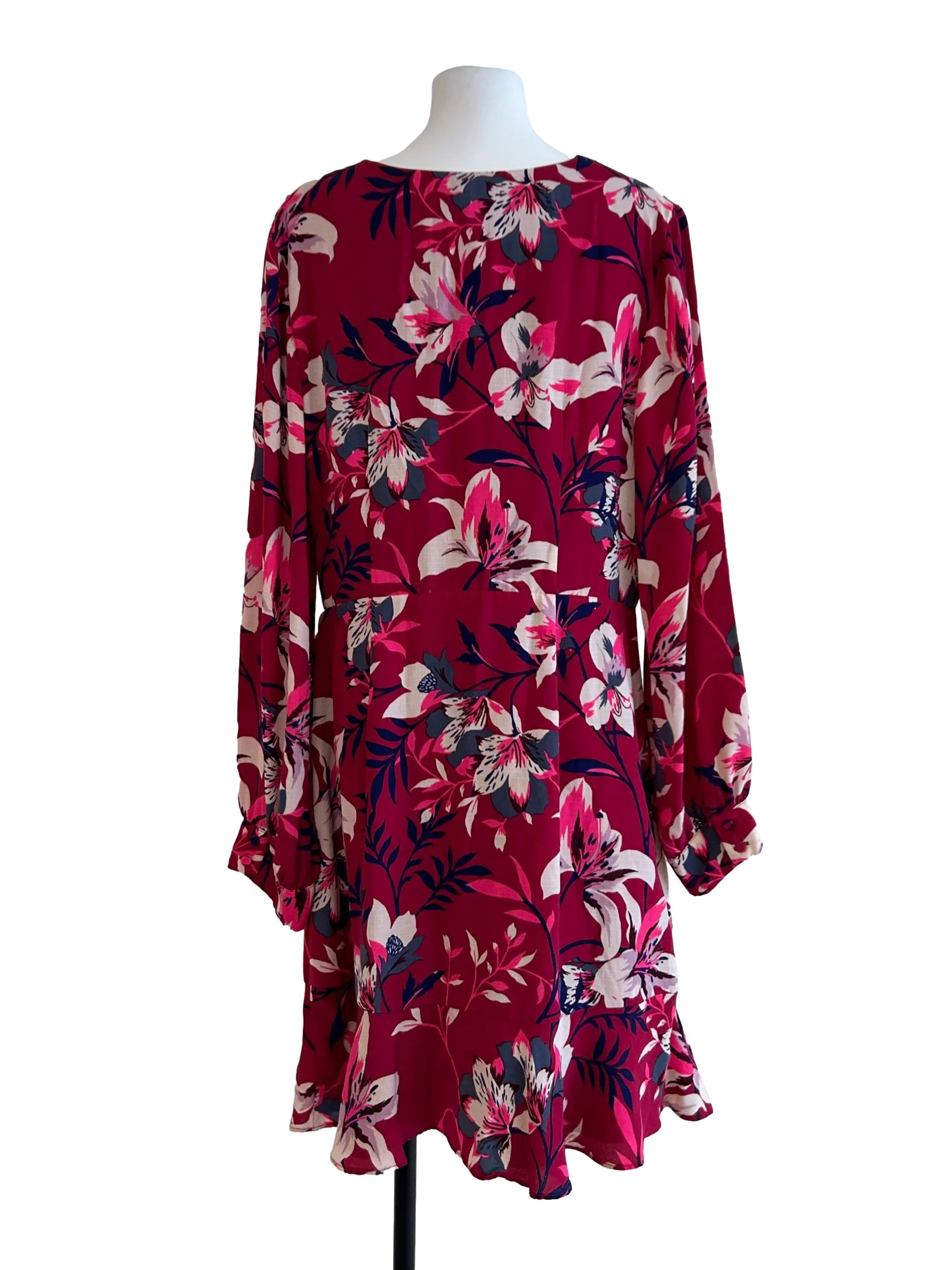 Boysenberry Pink Floral Ruffled Dress - Image 2