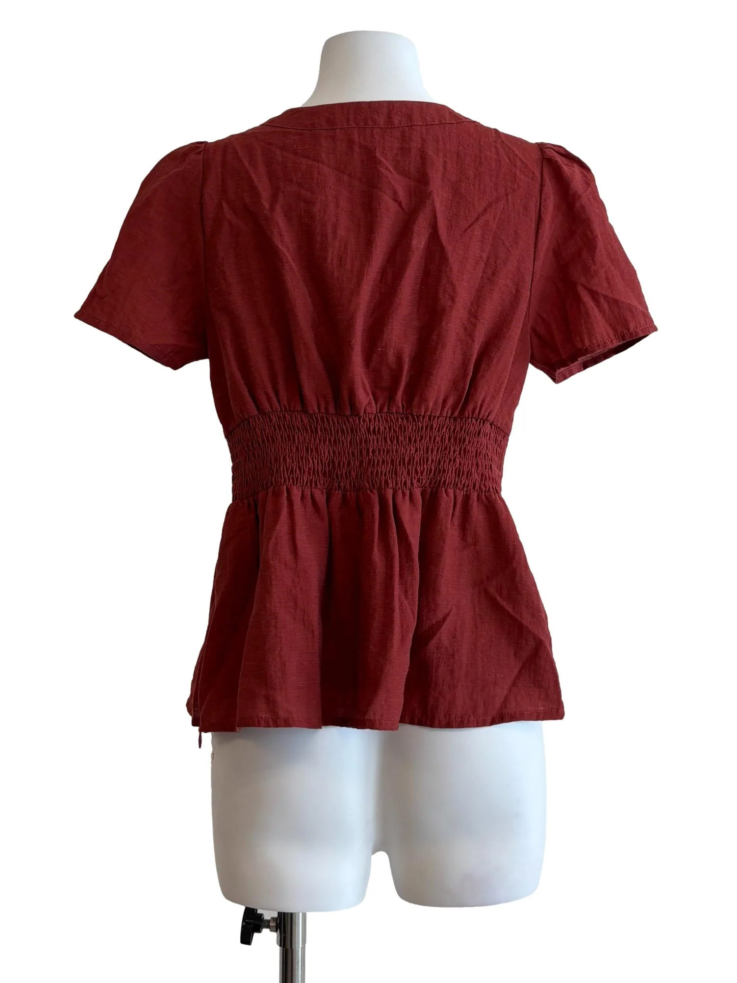 Brick Orange Peplum Top - Image 2