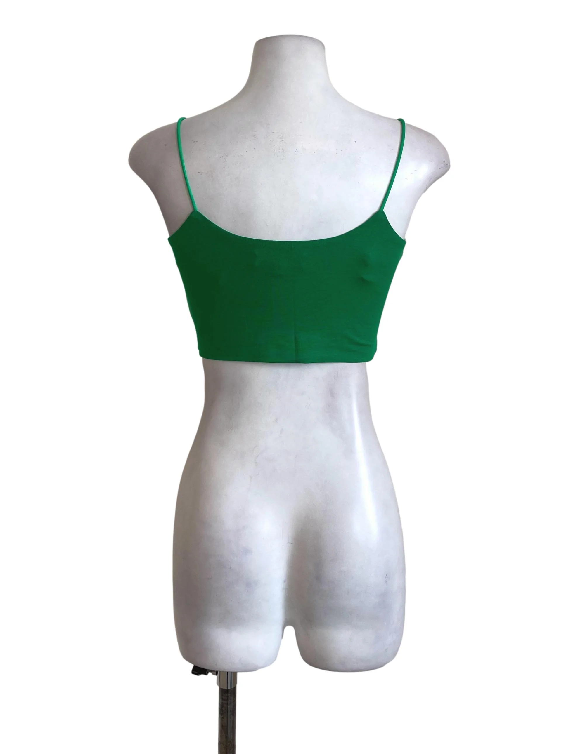 Bright Green Bra Top With Spaghetti Strap - Image 2