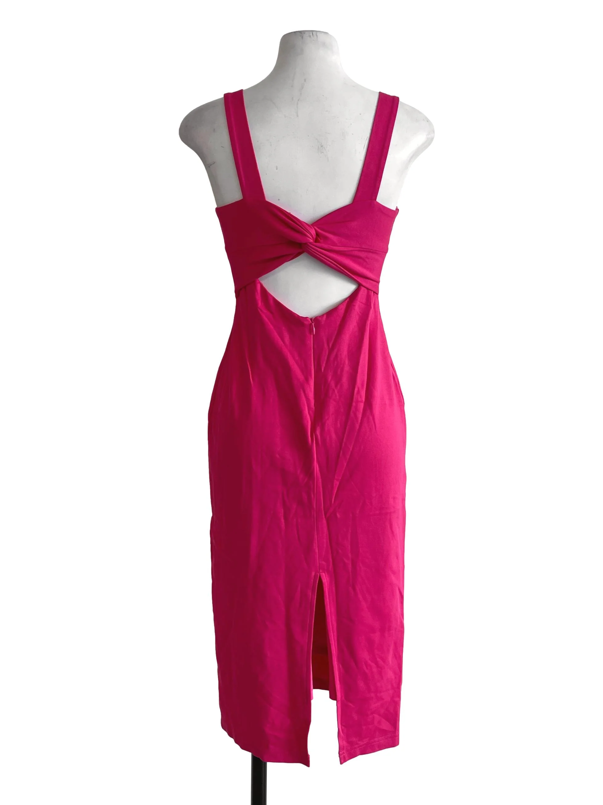 Bright Pink Sweetheart Neck Dress - Image 2