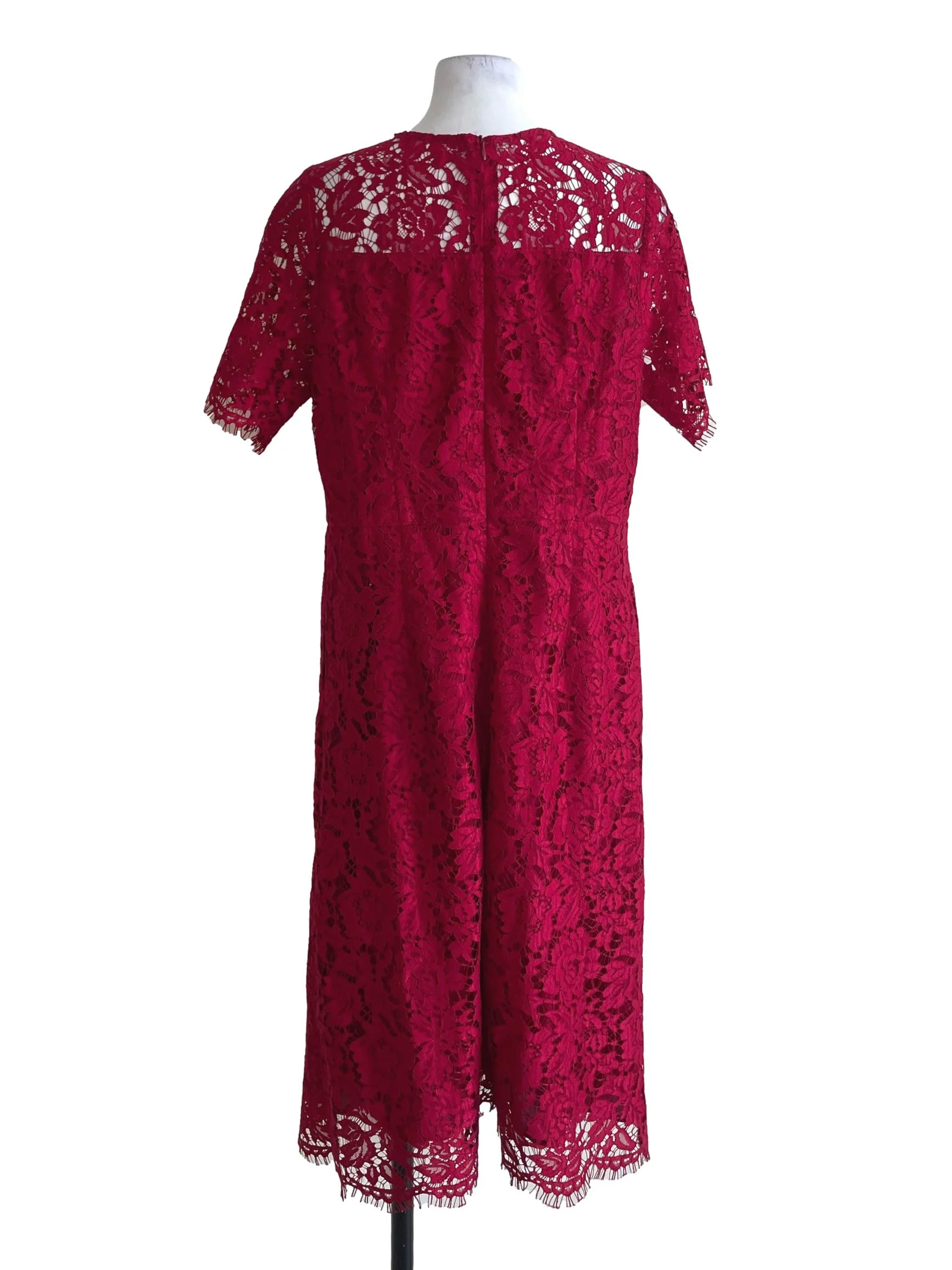 Bright Red Lace Dress - Image 2