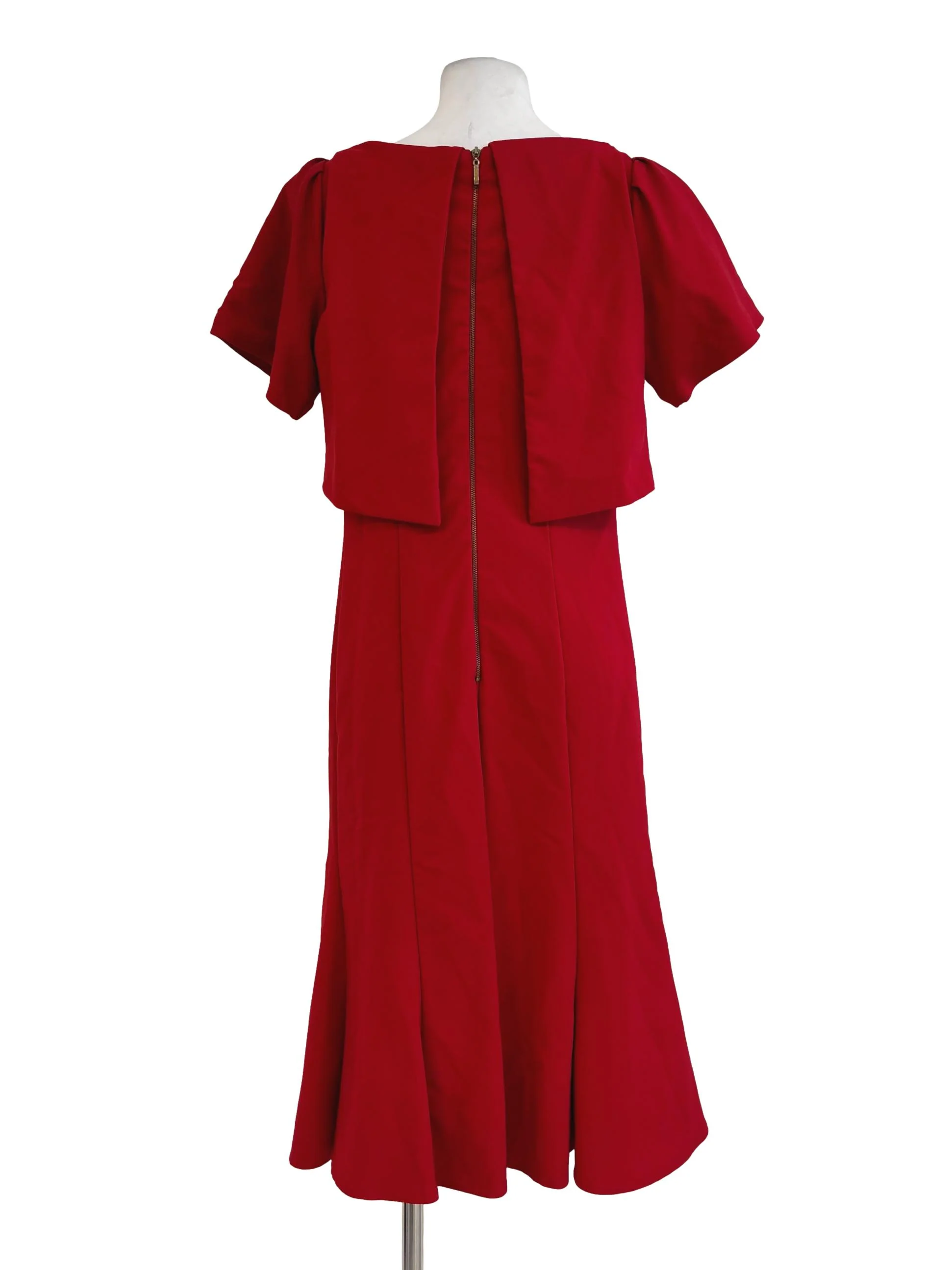 Bright Red Short Sleeve Sheath Dress - Image 2