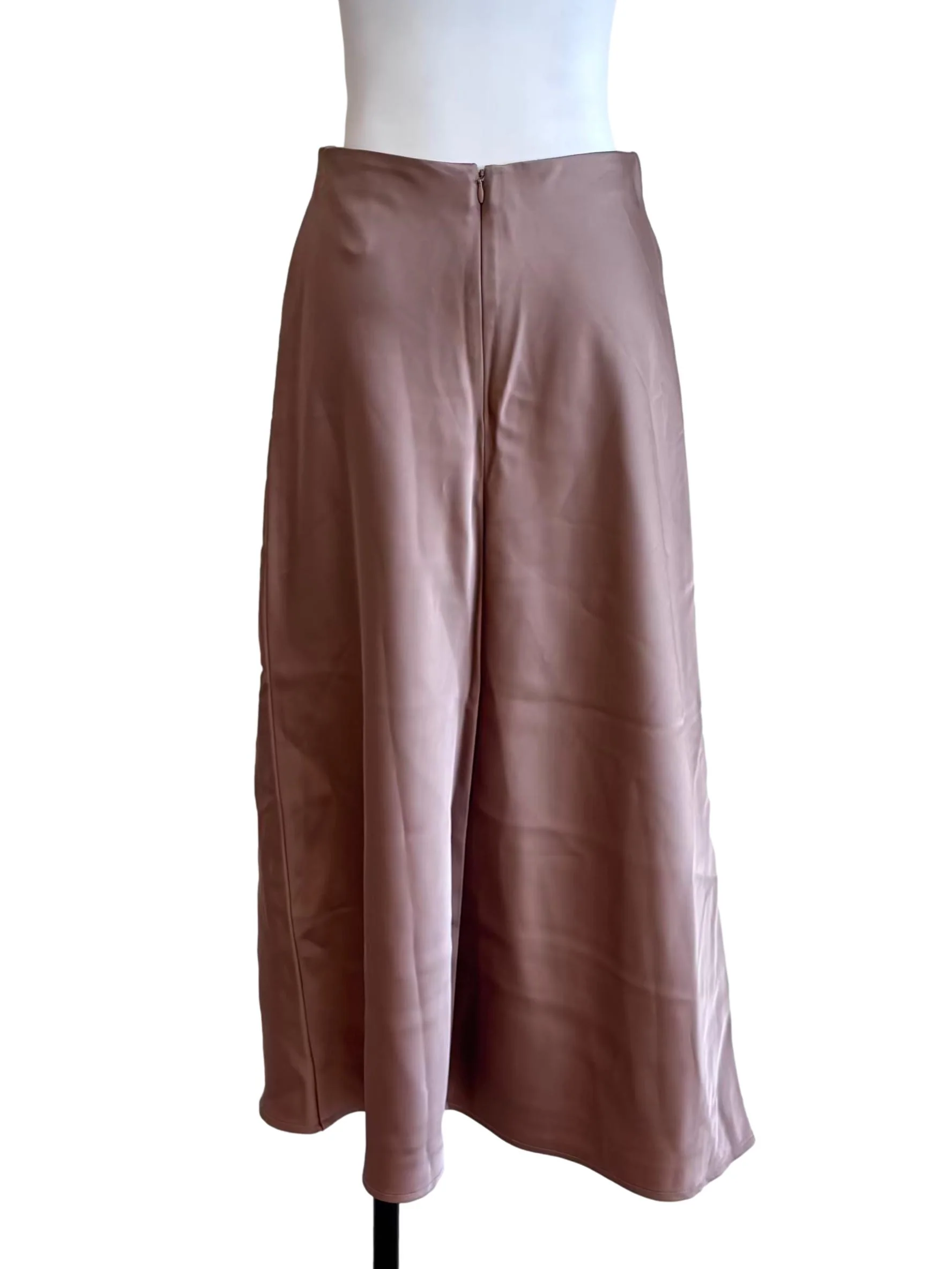 Bronze Brown Satin Skirt - Image 2