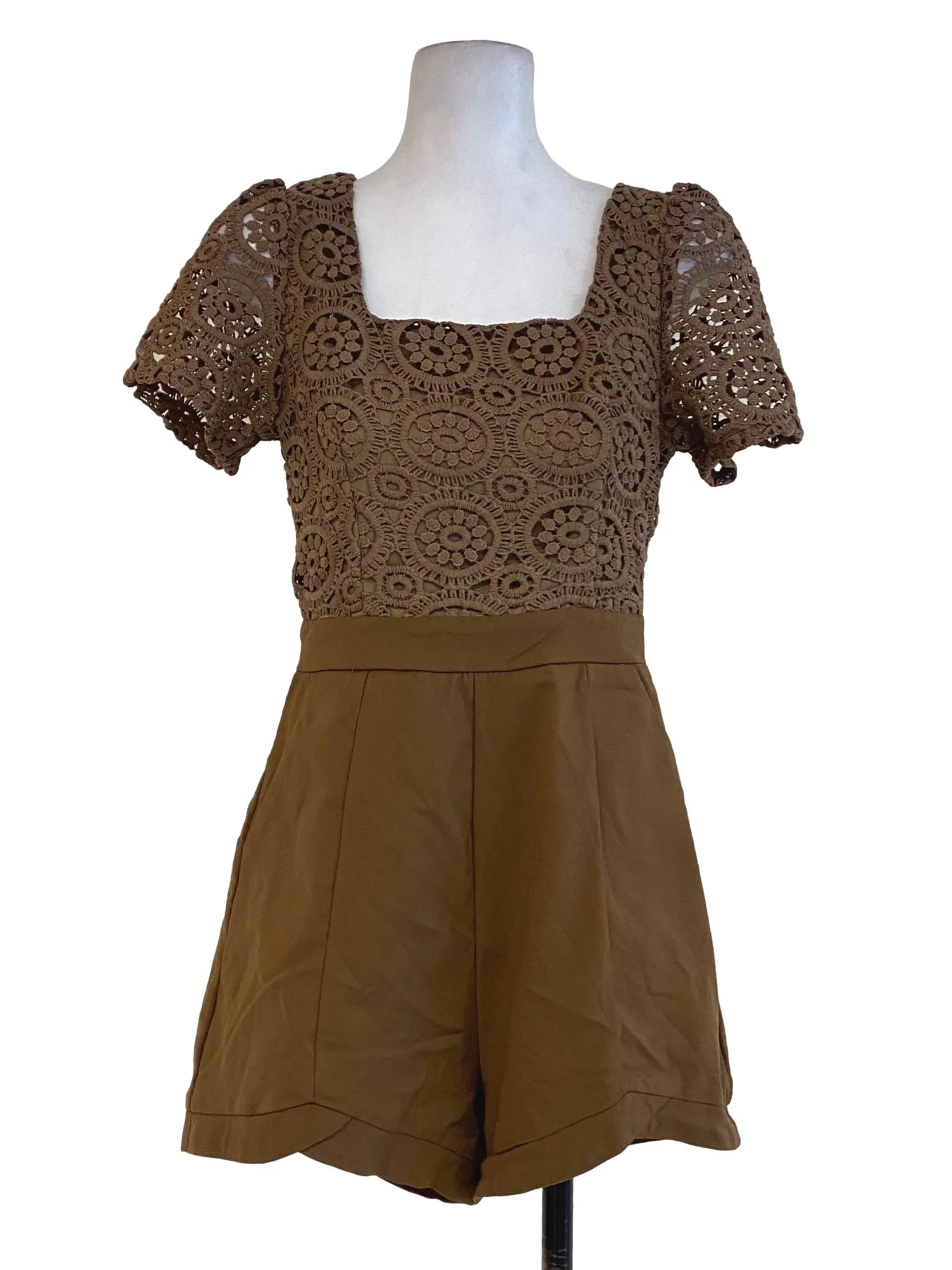 Brown Half Laced Rompers