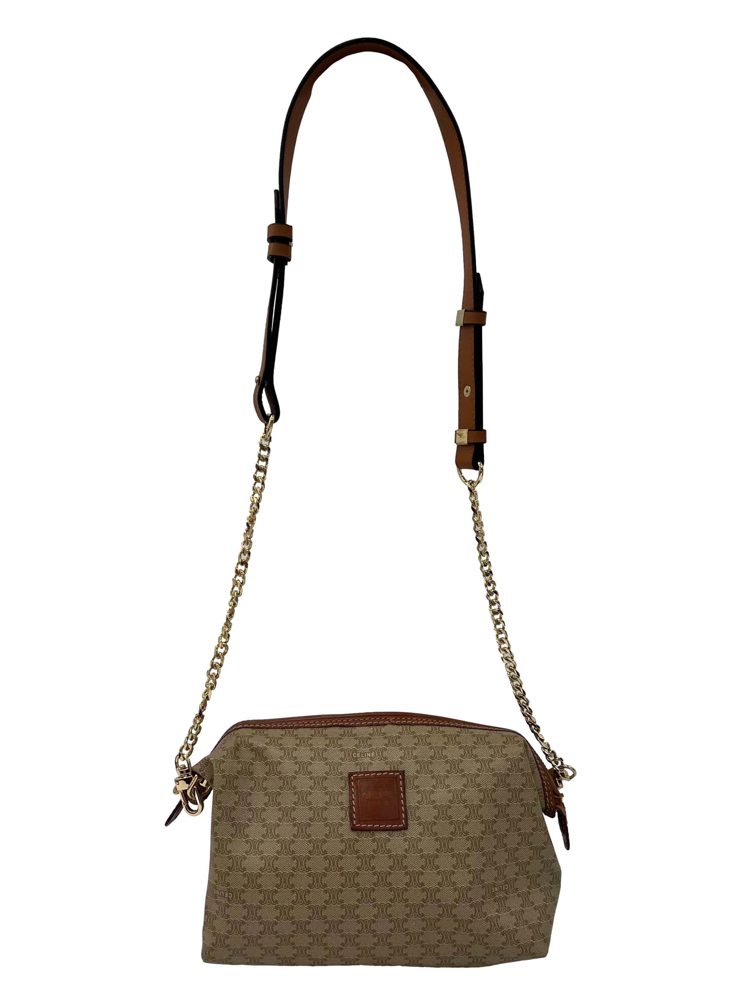 Beige Brown Monogram Cloud Clutch Chain Bag