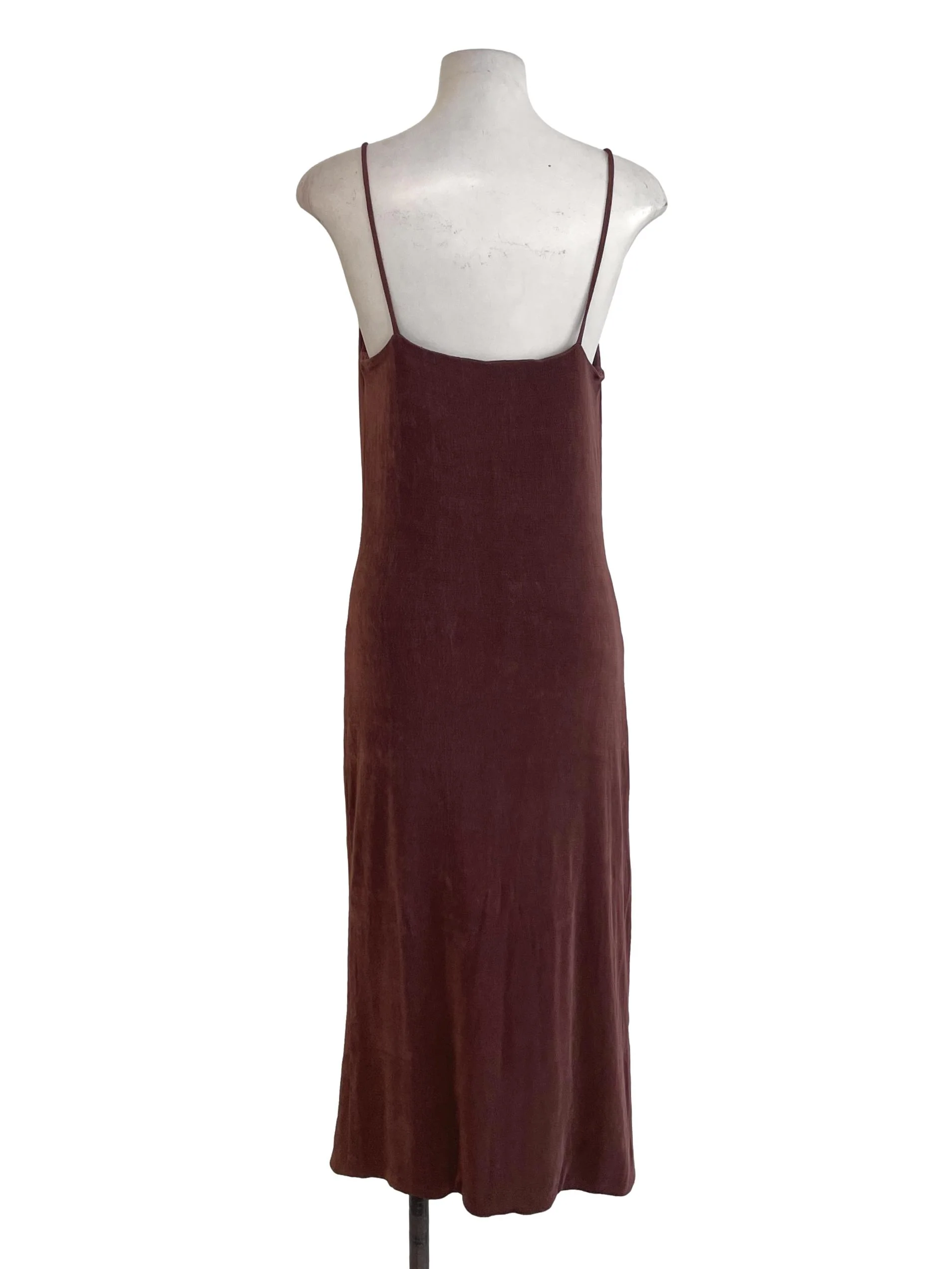Brown Plain Slip Dress - Image 2