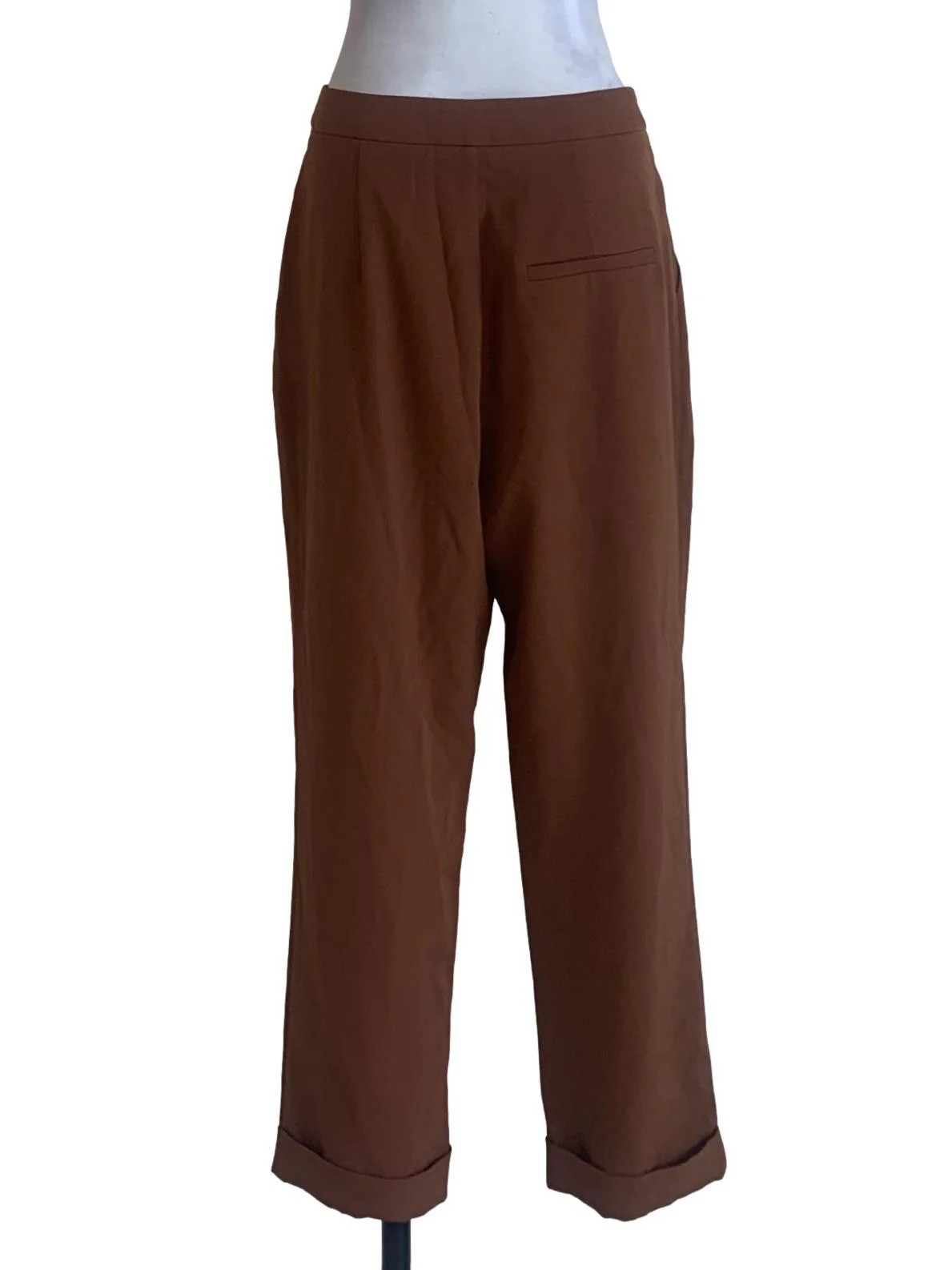 Brown Tapered Pleat Pants OSN - Image 2