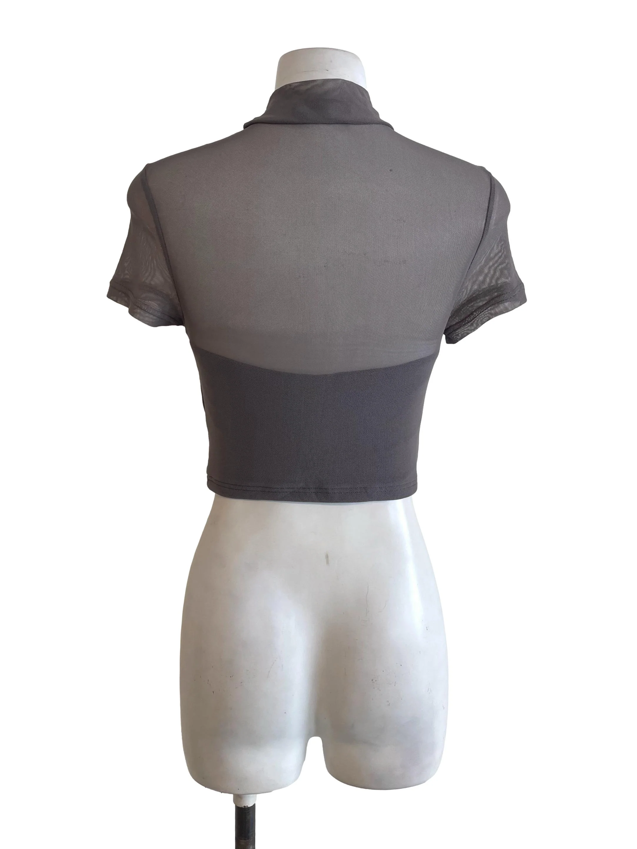 Brownish Grey Turtle Neck Top YHF - Image 2