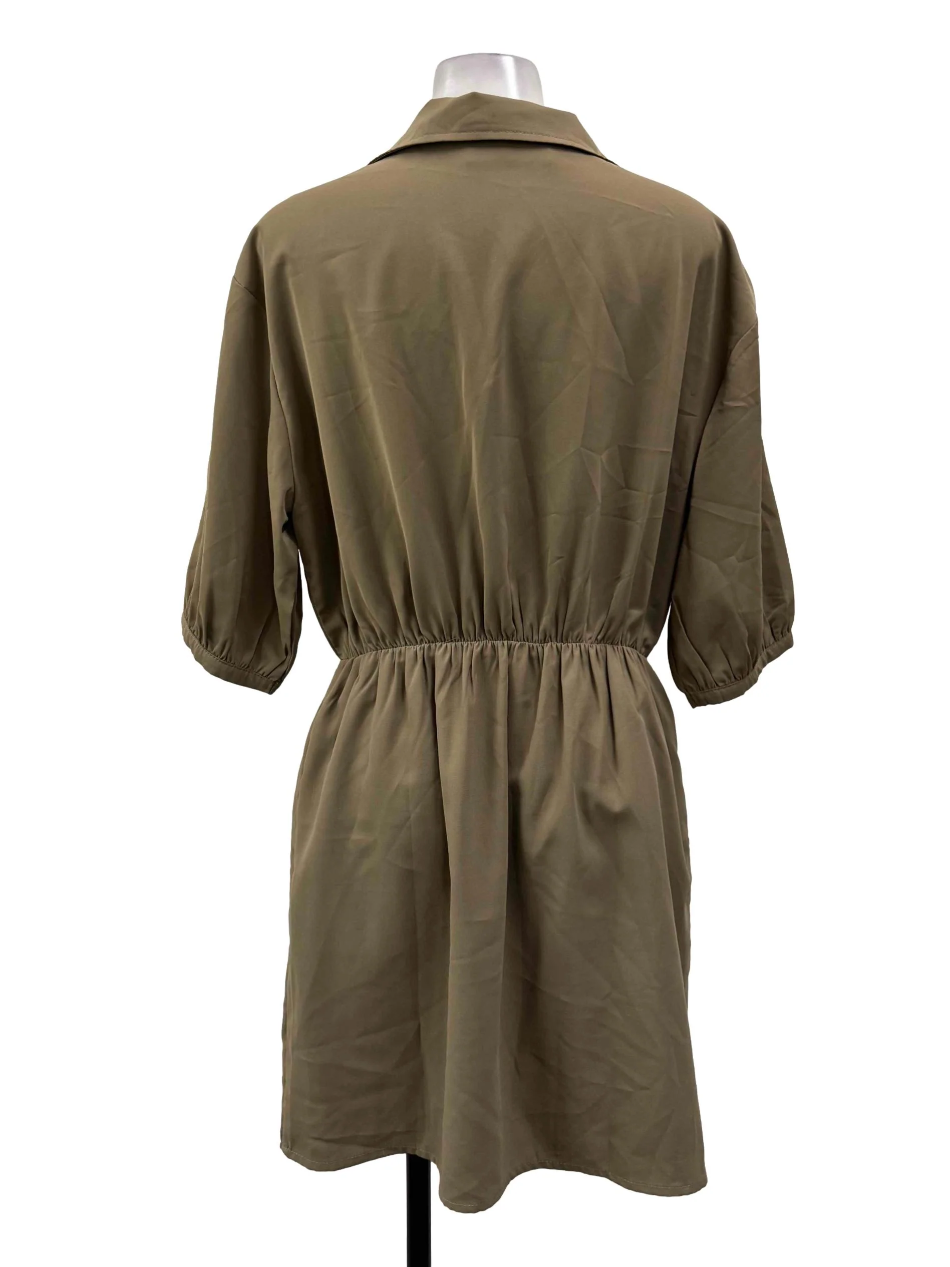 Buff Brown Collared Dress - Image 2