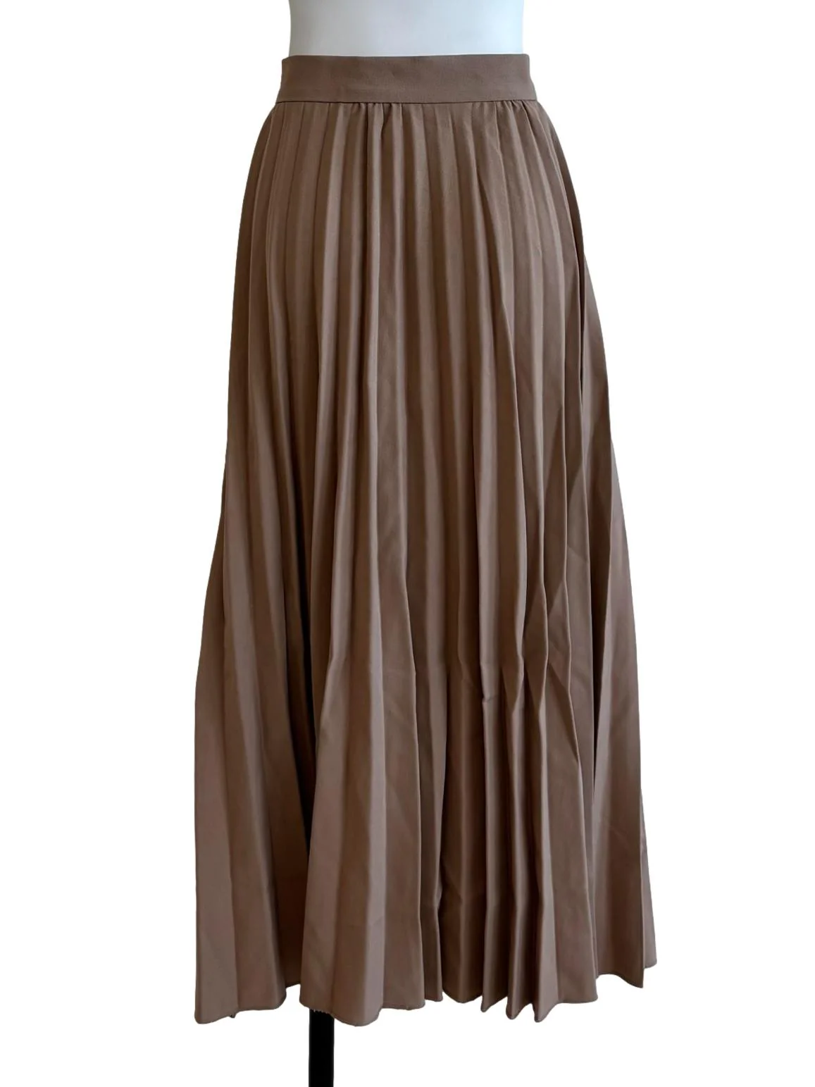 Buff Brown Pleated Skirt - Image 2