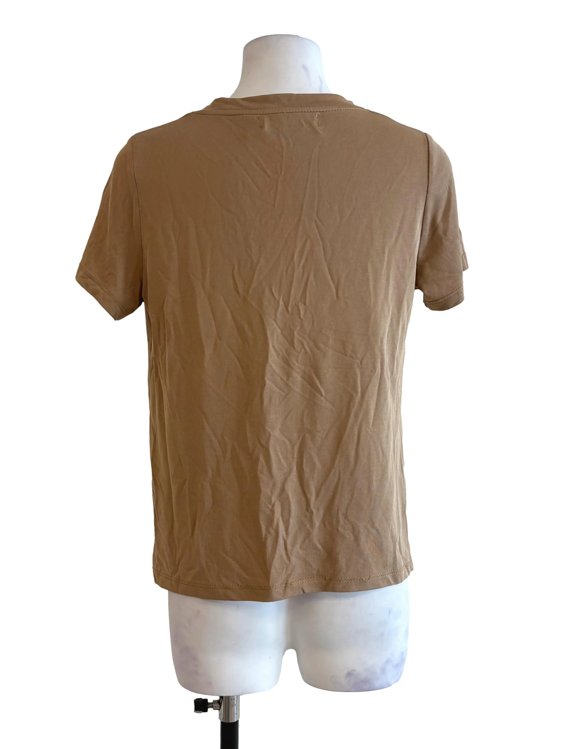 Buff Brown Round Neck T-Shirt TEM - Image 2