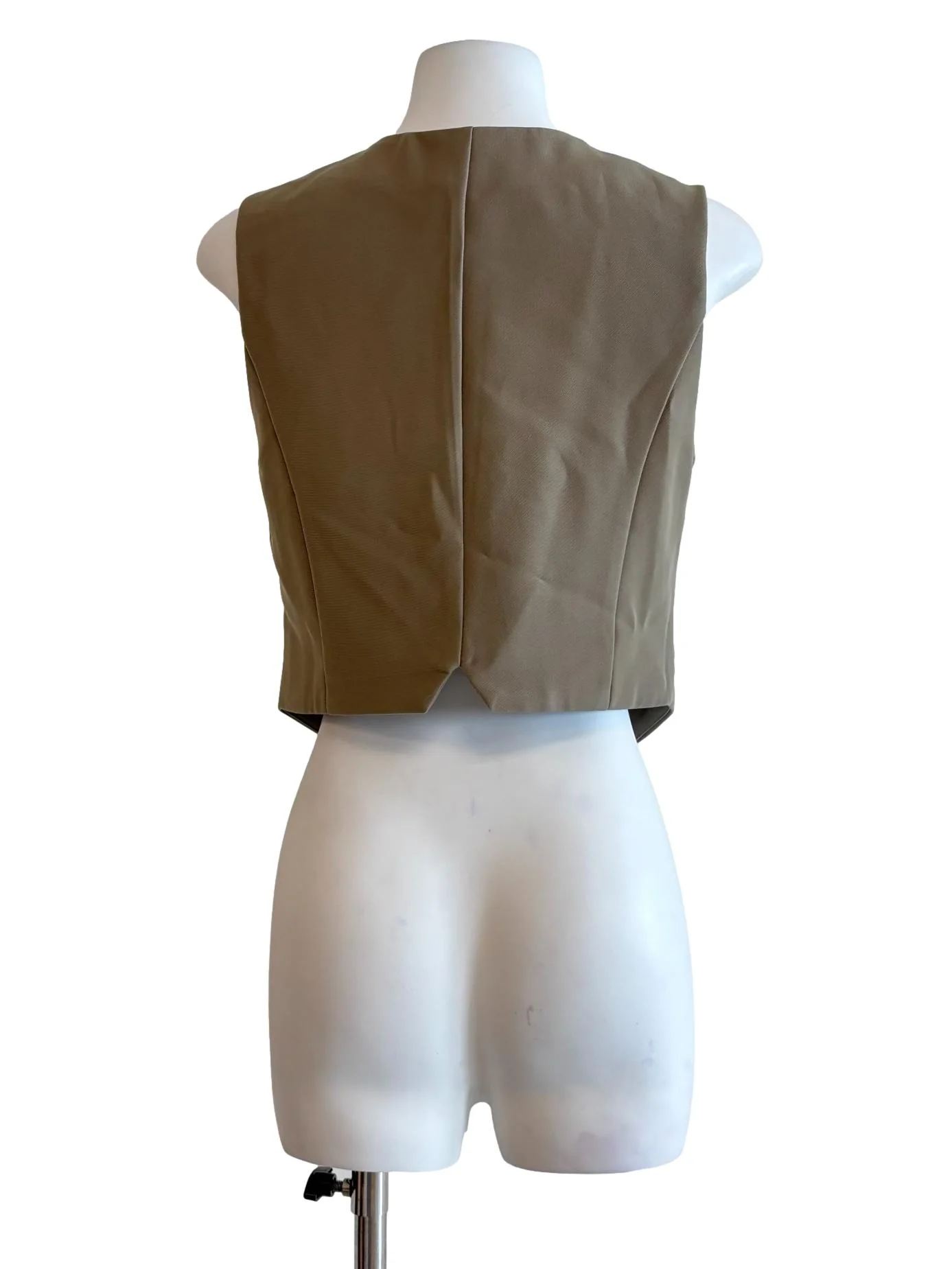 Buff Brown Sleeveless Buttoned Vest - Image 2