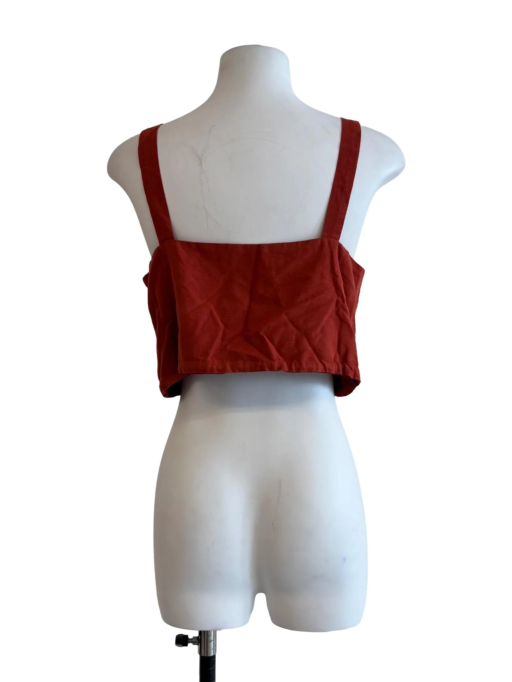 Burnt Orange Apron Linen Top - Image 2