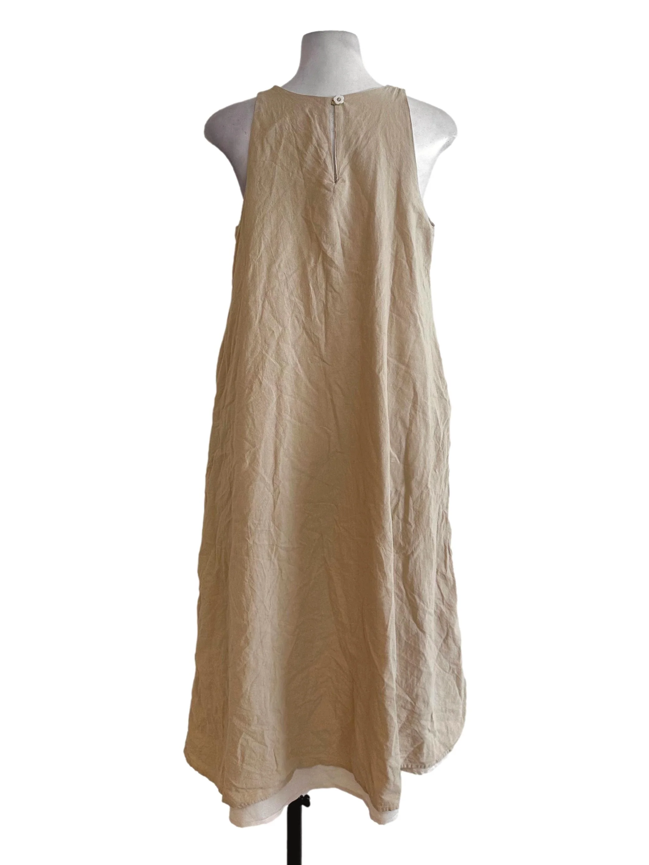 Butter Beige Round Neck Tent Dress - Image 2