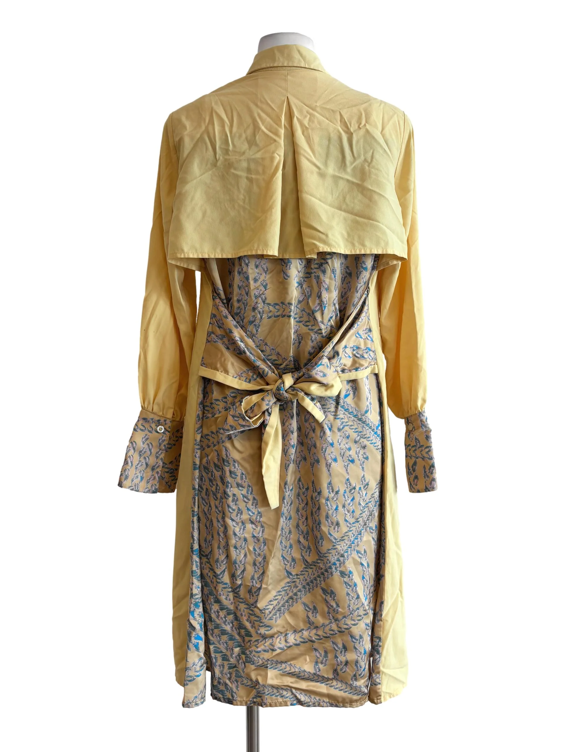 Butter Yellow Long Sleeve Shirt Dress - Image 2