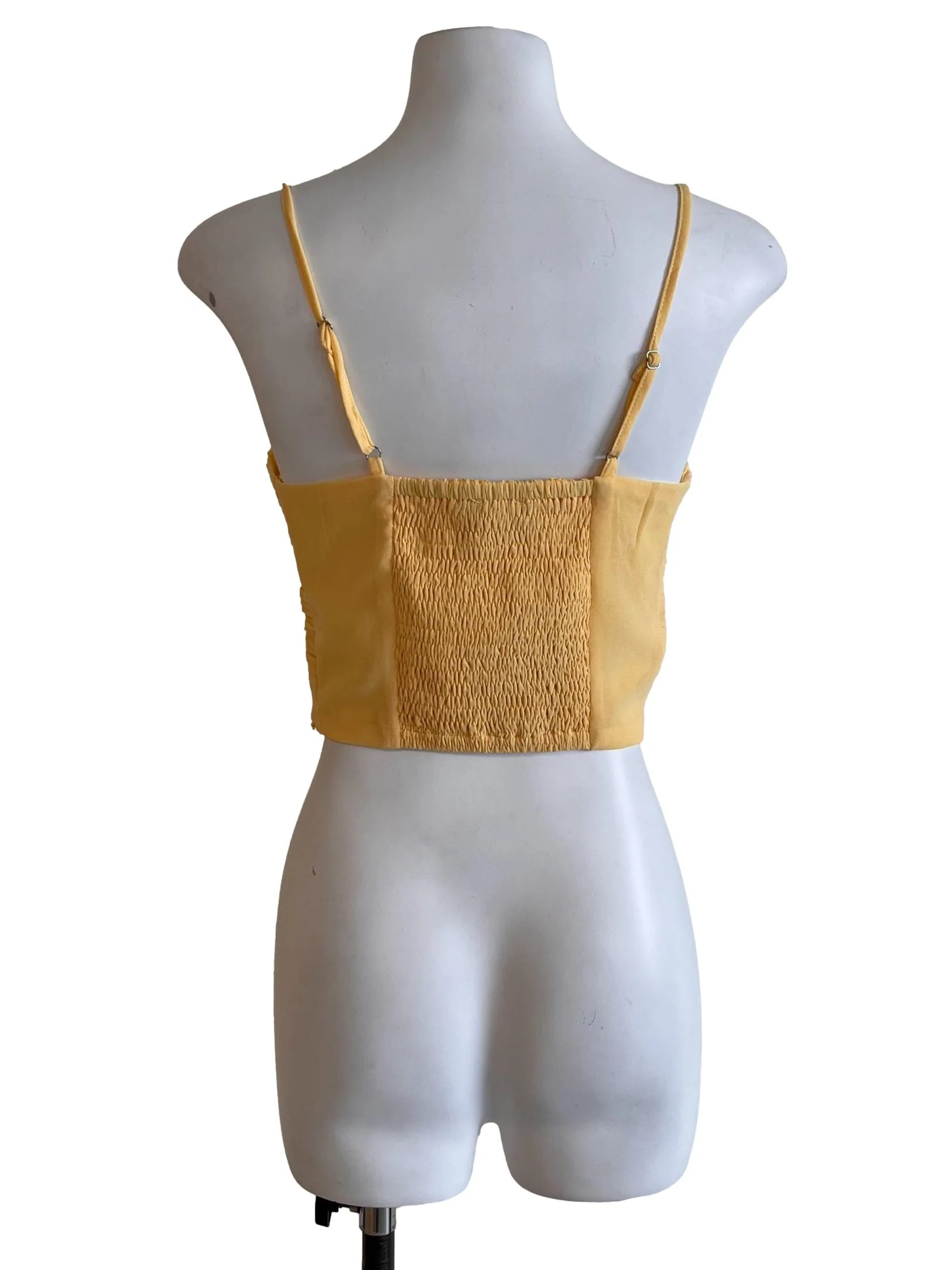 Butter Yellow Sleeveless Crop Top - Image 2