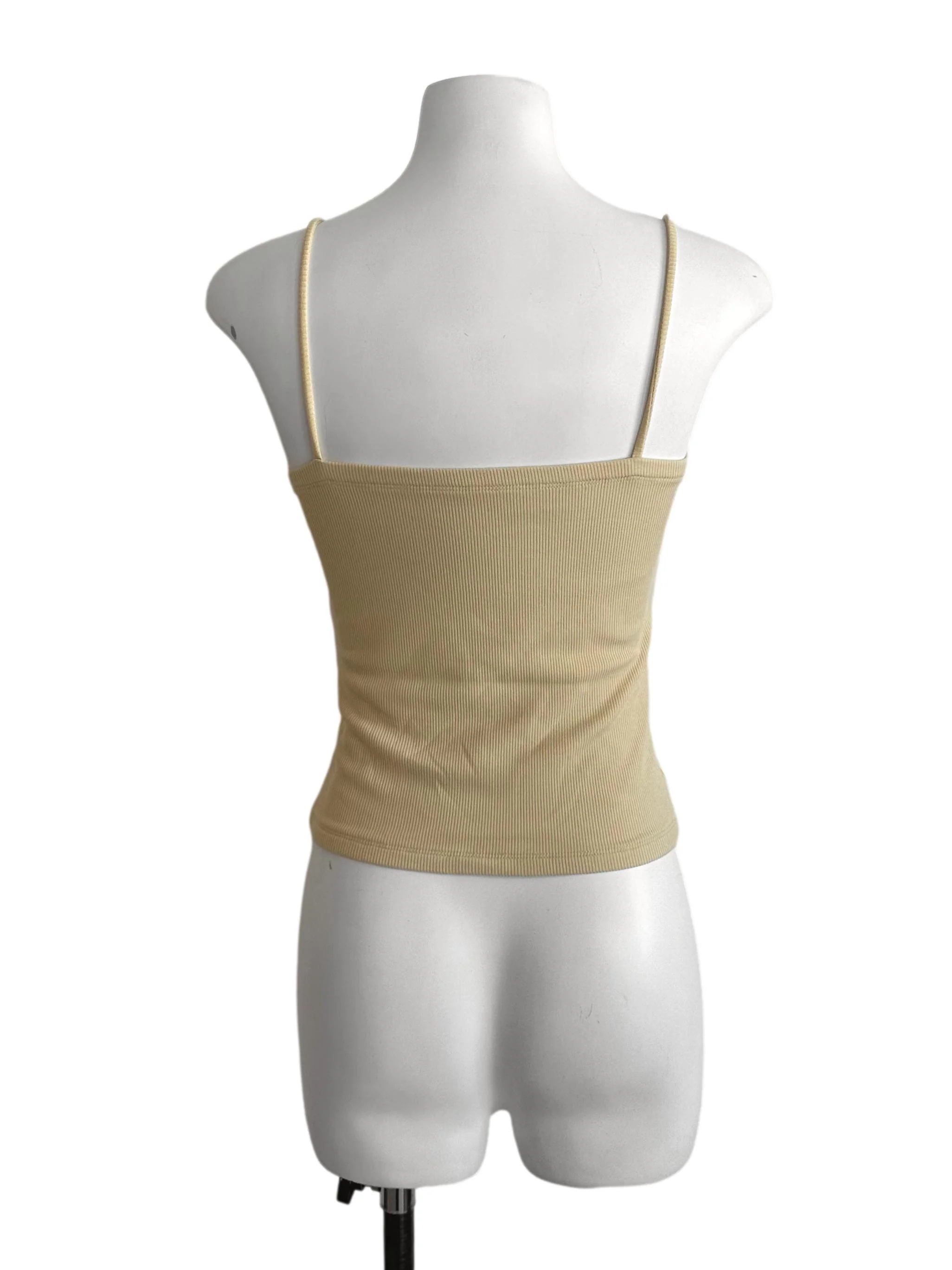Butter Yellow Square Neck Knit Top - Image 2