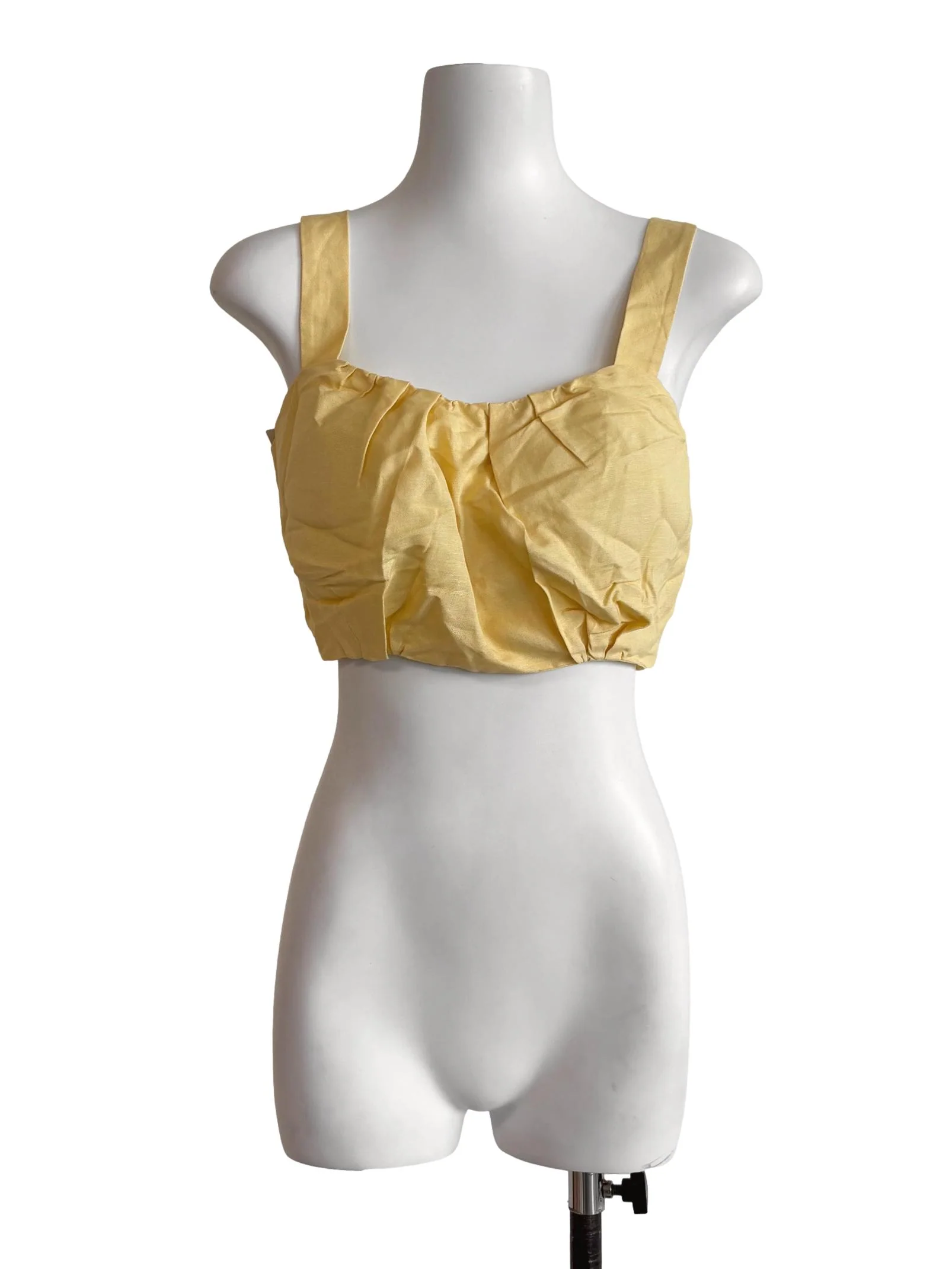 Butter Yellow Sweetheart Linen Top LB
