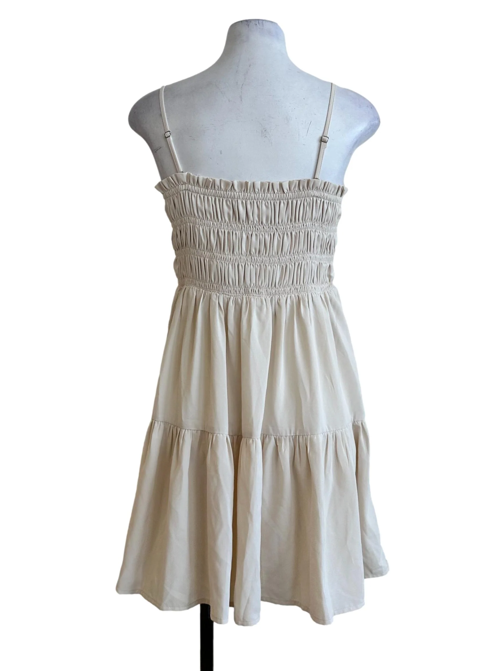 Buttermilk Beige Sleeveless Mini Dress - Image 2