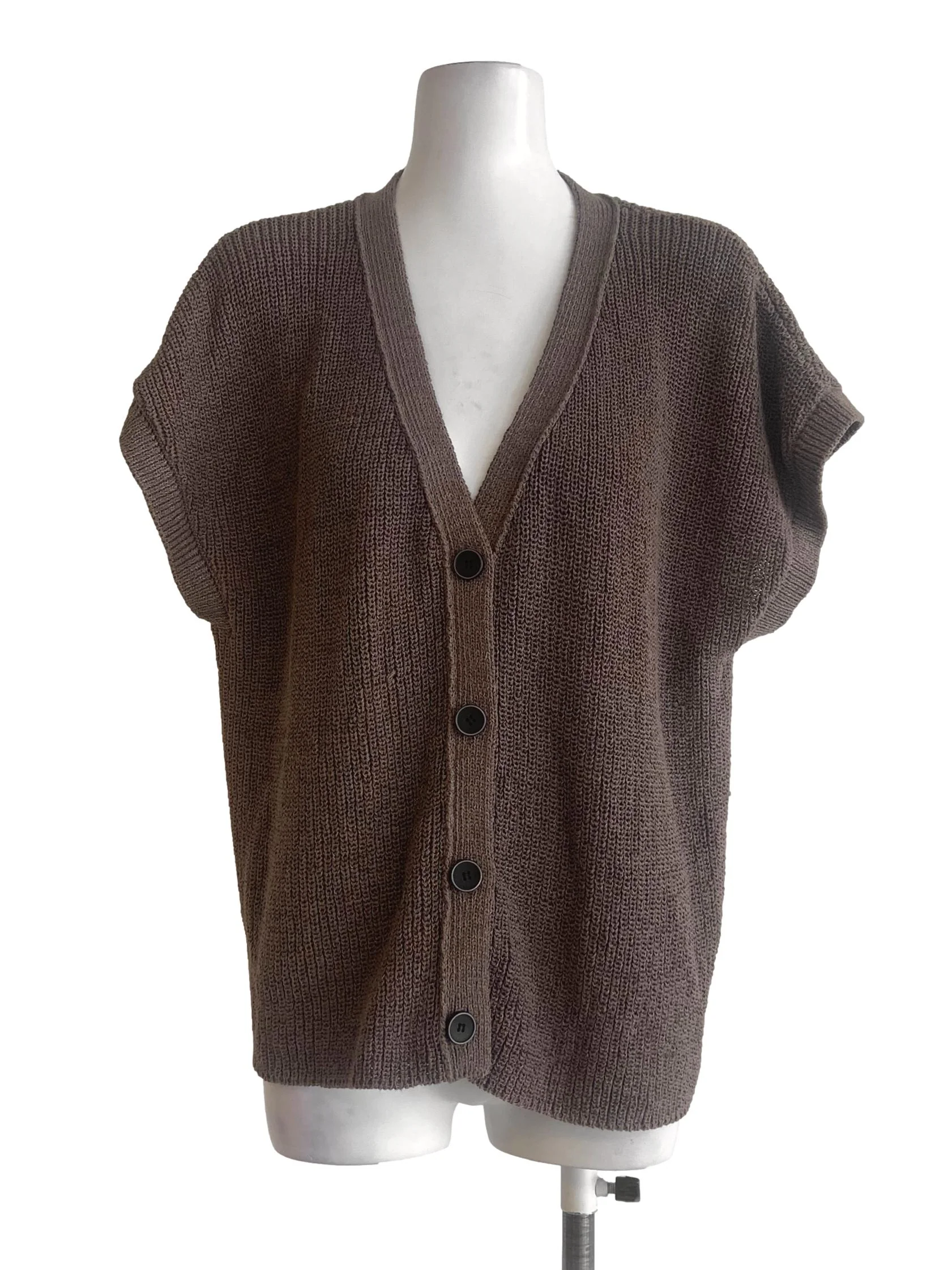 Button Down Chunky Knit Vest OSN
