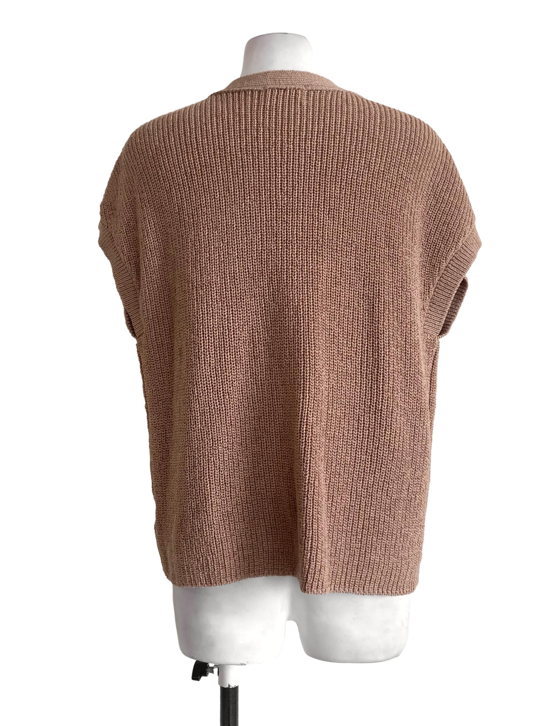 Button Down Chunky Knit Vest OSN - Image 2