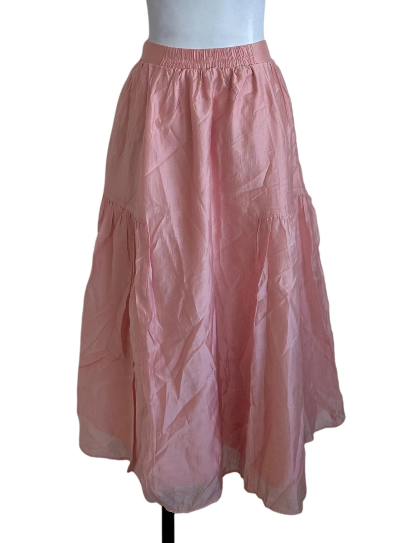 Candy Pink A Line Velvet Skirt - Image 2