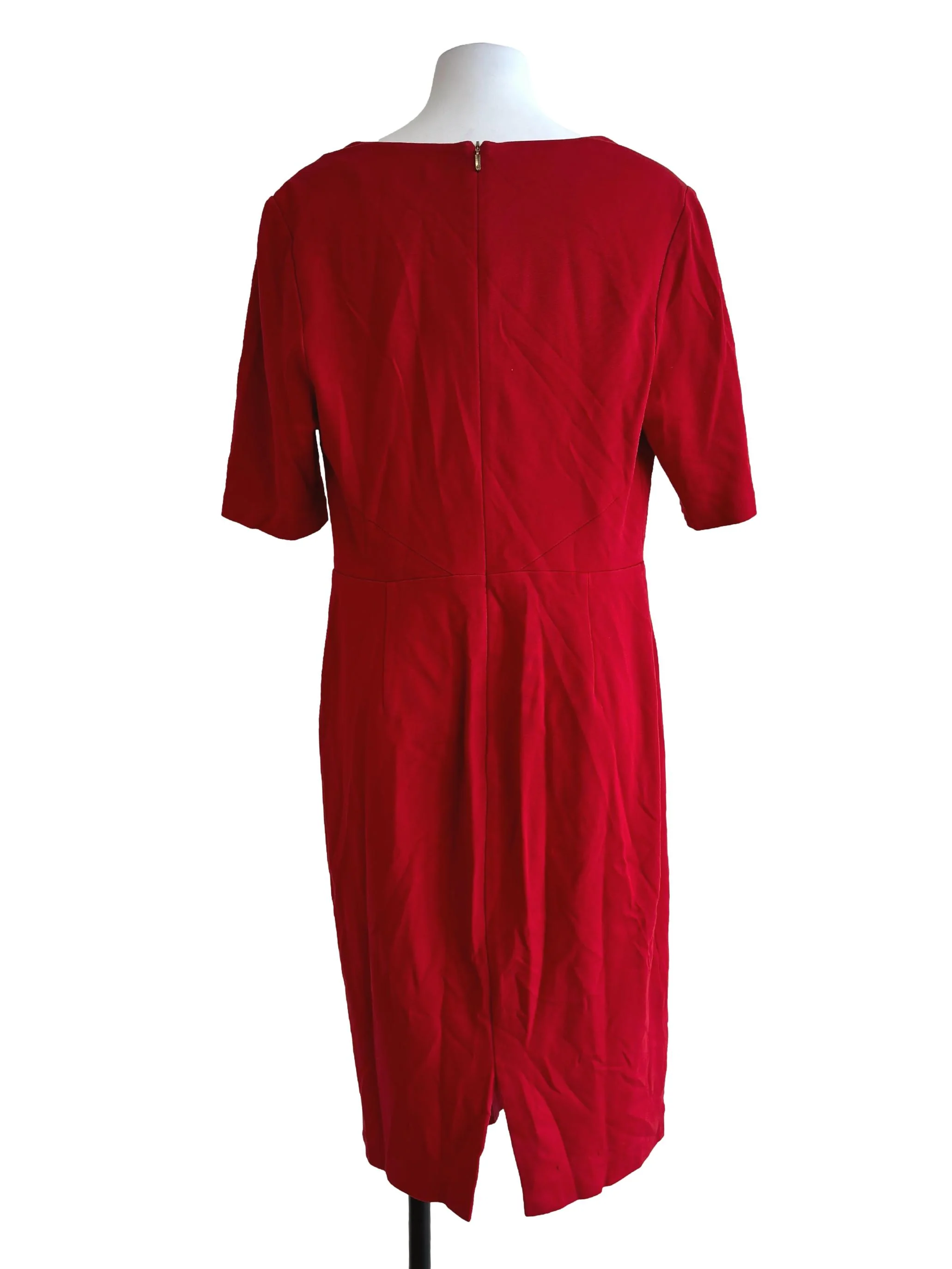 Candy Red Short Sleeve Sheath Dress - Image 2