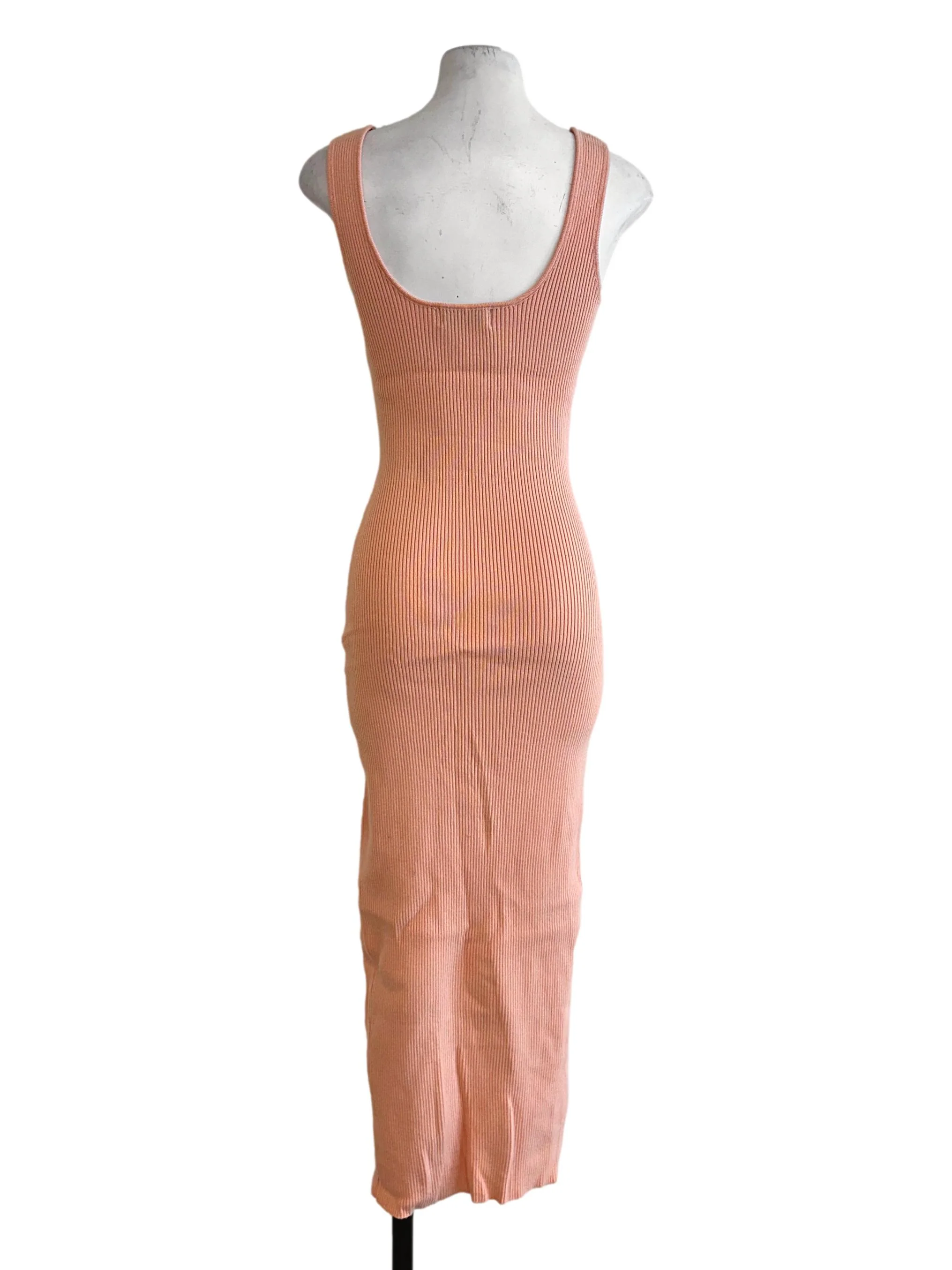 Cantaloupe Orange Textured Slit Dress - Image 2
