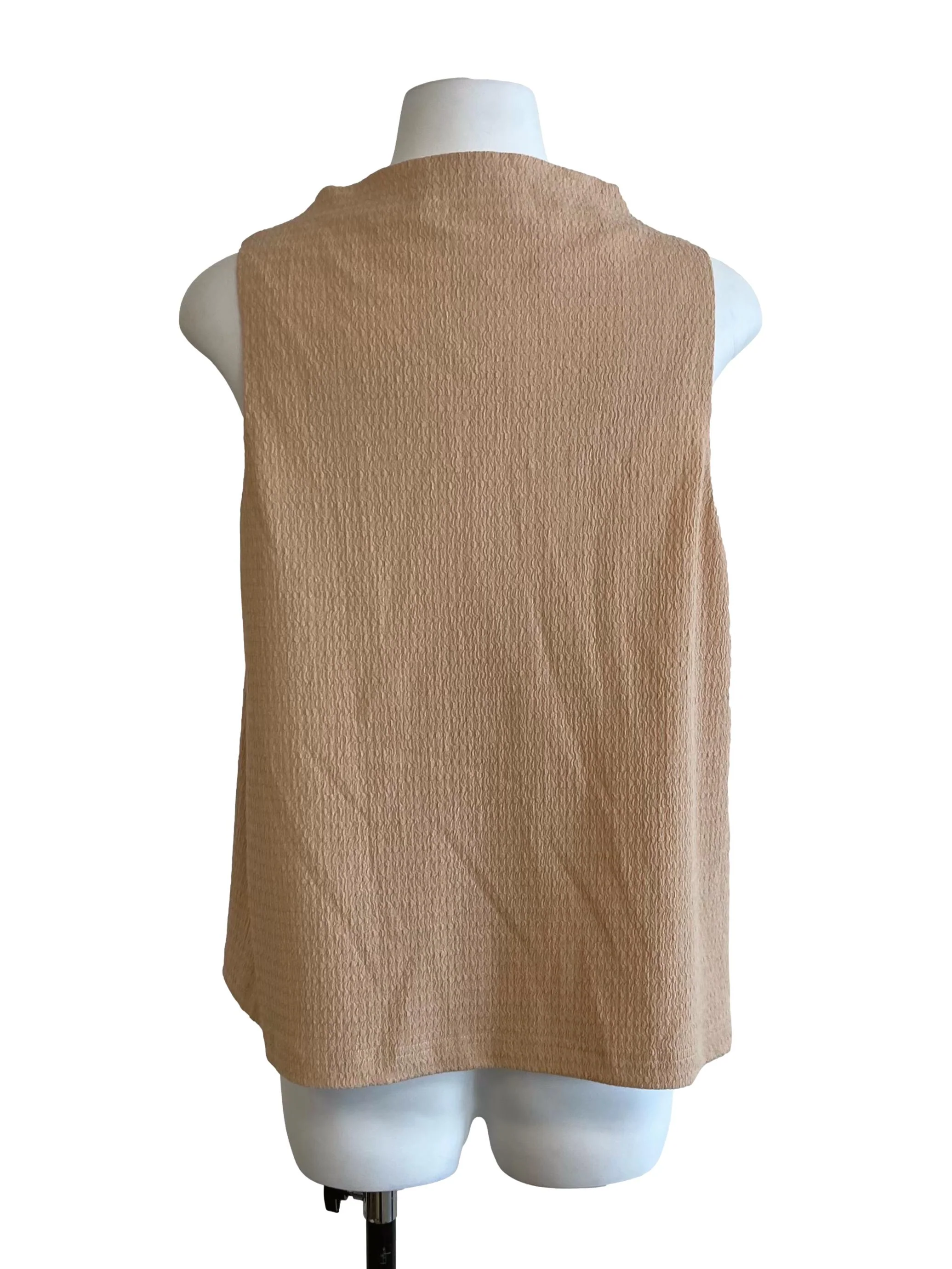 Caramel Beige Textured Sleeveless Top - Image 2